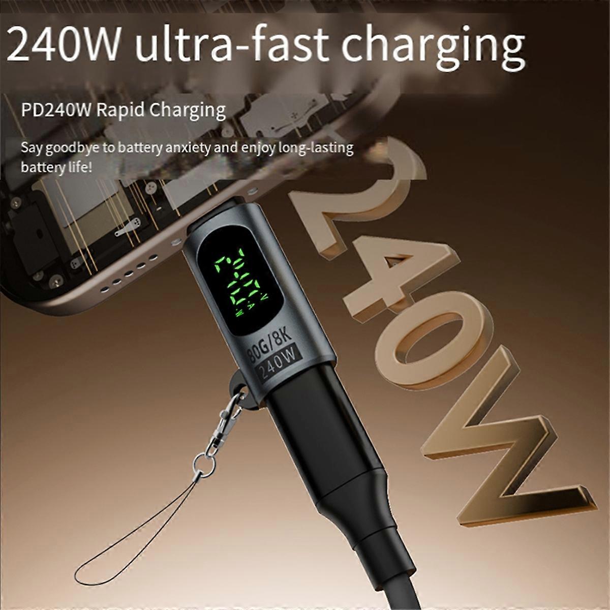 USB4 80Gbps Adapter Digital Display USB 4 V2.0 80Gbps Type C to Type C OTG Cable Connector 240W 8K