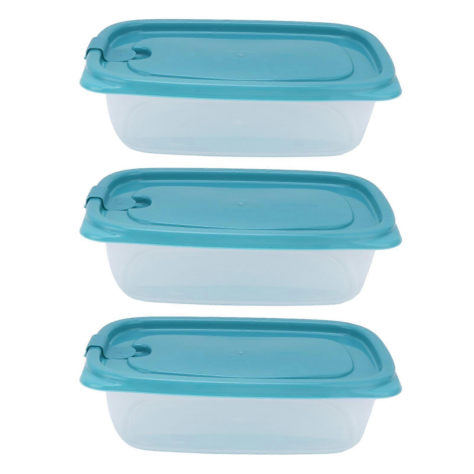 3pcs 830ml Refrigerator Storage Box with Lid Rectangular Food Storage Container for Home Kitchen