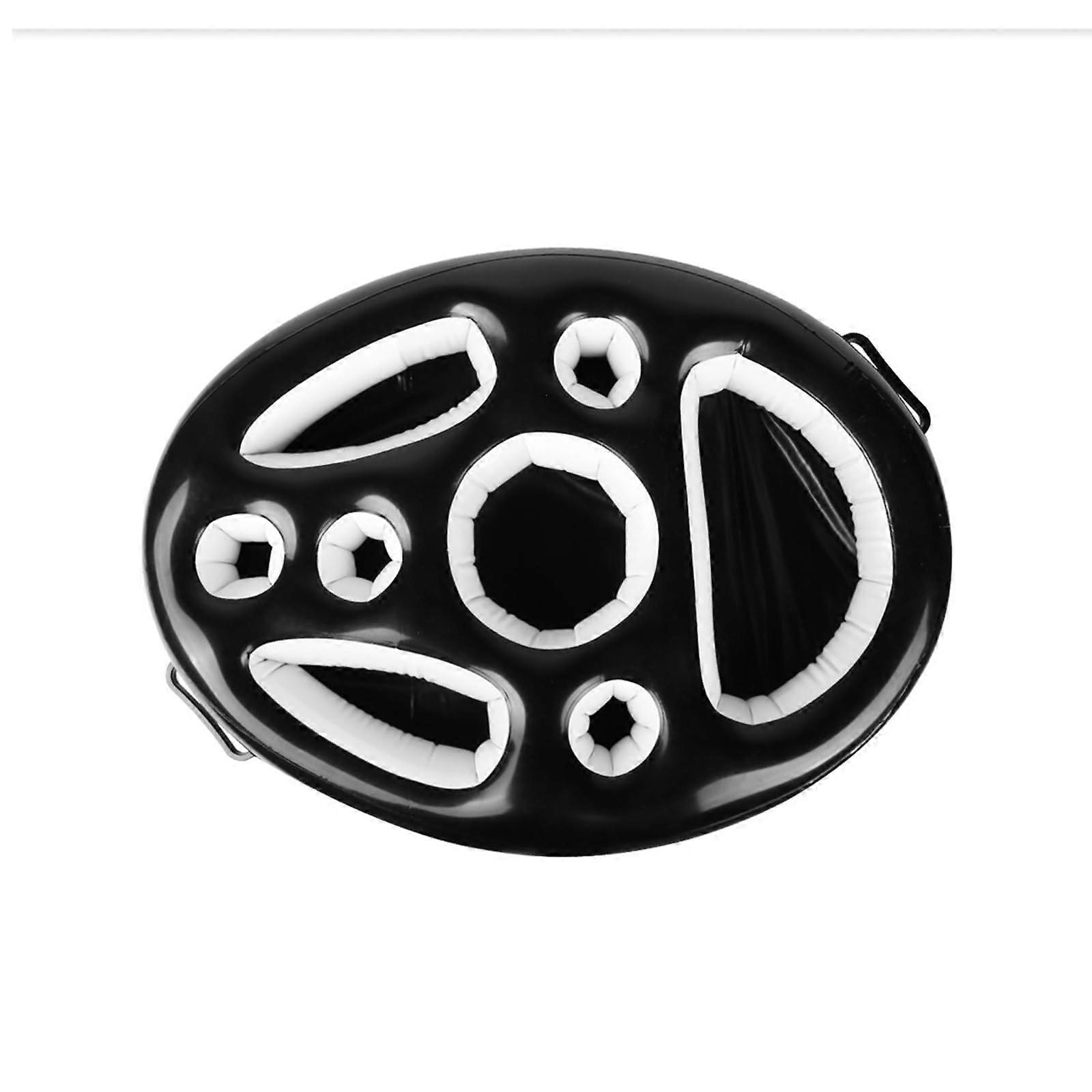 Inflatable Floating Drink Holder 8-Hole Pool Food And Drink Tray 20 X 27 In Black For Pools And Hot Tubs