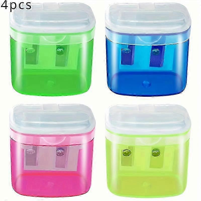 4pcs Hole Pencil Sharpener Set - Sharpens Pencils to Perfect Point Easy e Compact Design Double