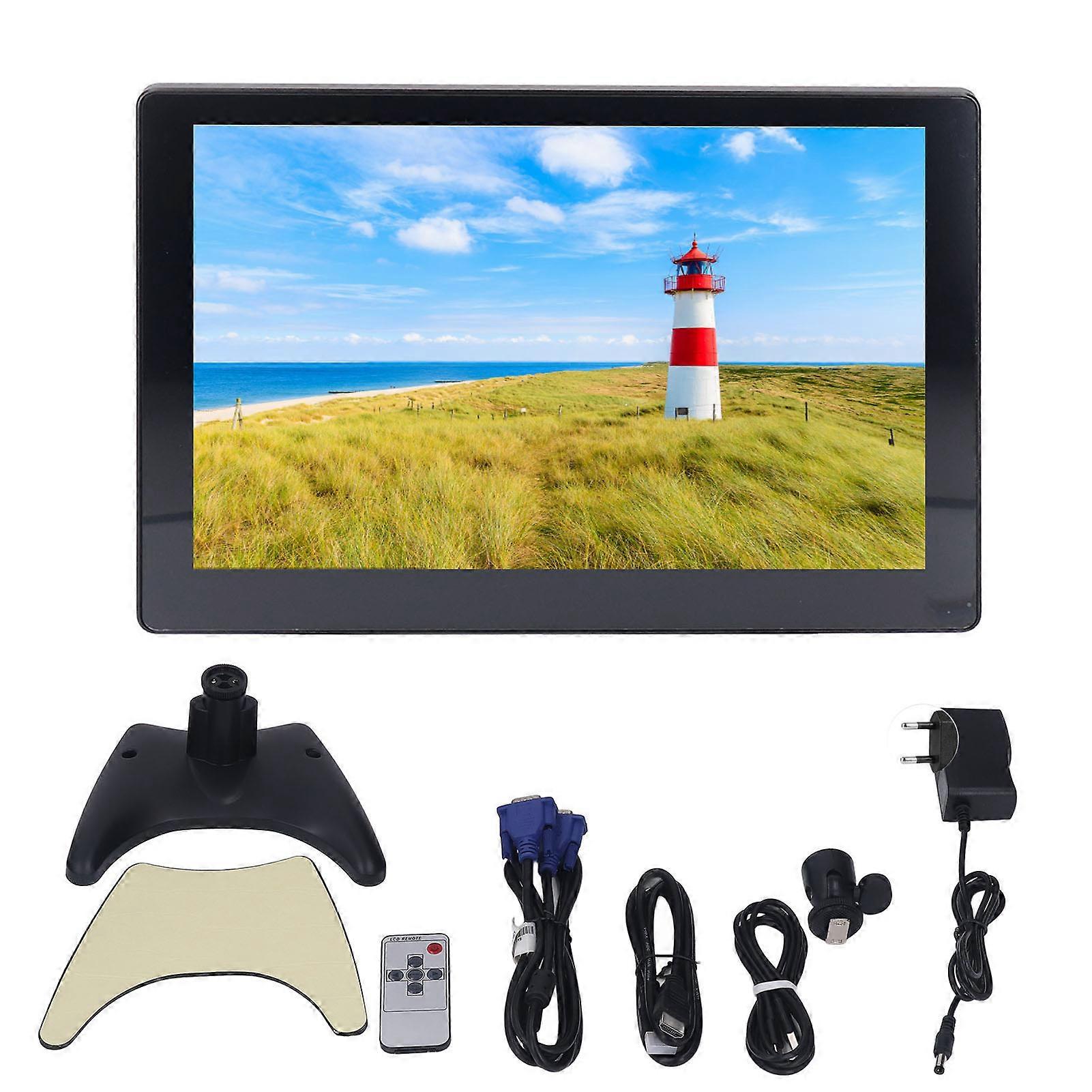 10.1in Touch Screen Display HD Color with Multi Interface Speakers Portable Monitor for Games Home 100‑240V