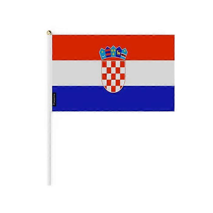 Set of Mini Flags – Croatia – 14 x 21 cm – Handheld – Polyester - 50 pieces