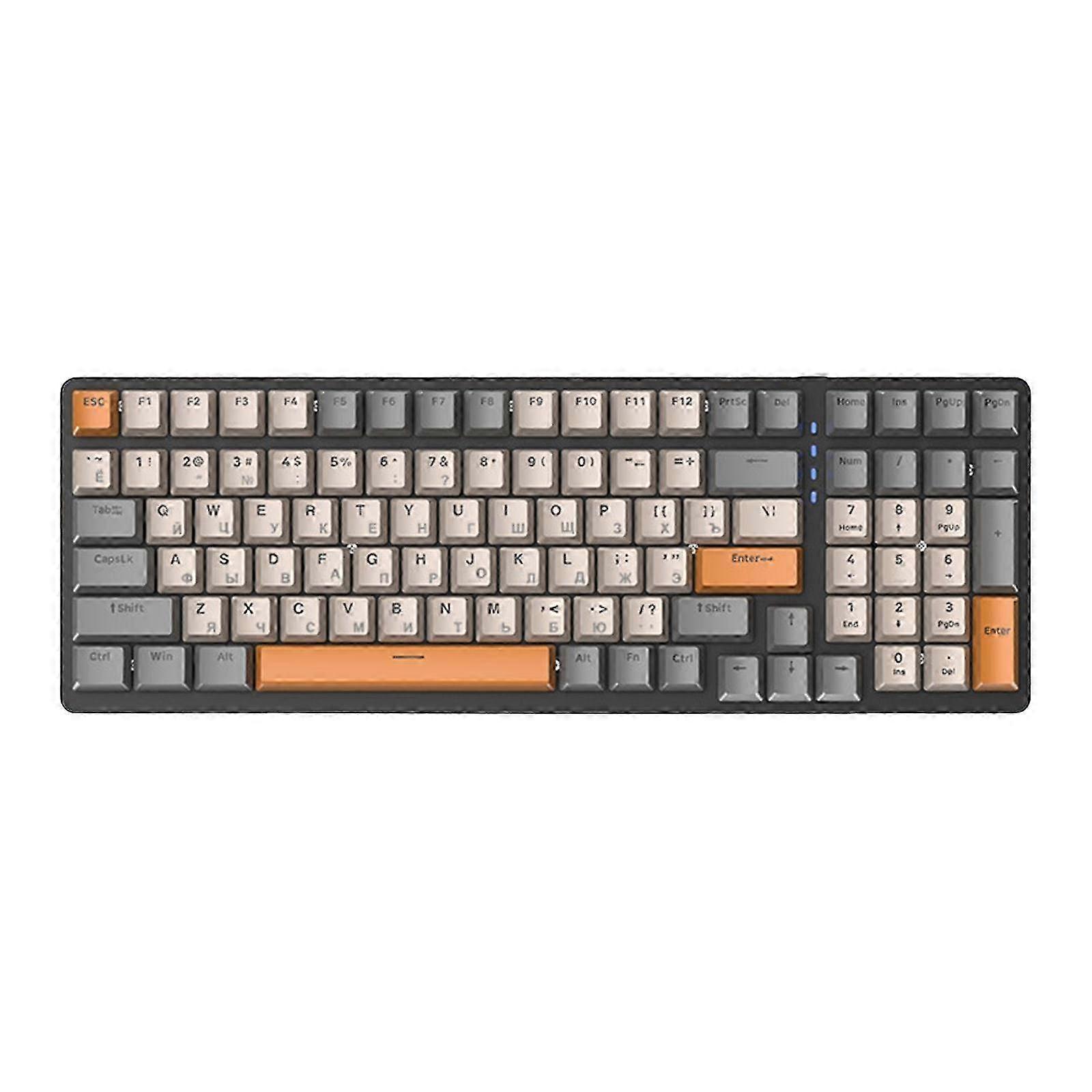 Russian Mechanical Keyboard Backlit Plug and Play Type C Interface Durable for PC Gamer-color: Style A