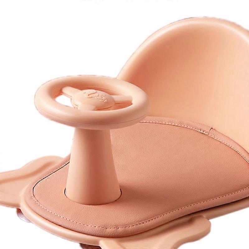 Baby Bath Seat Round Corners Triangular Structure Stable Bottom Bath Stools for Shower Pink 