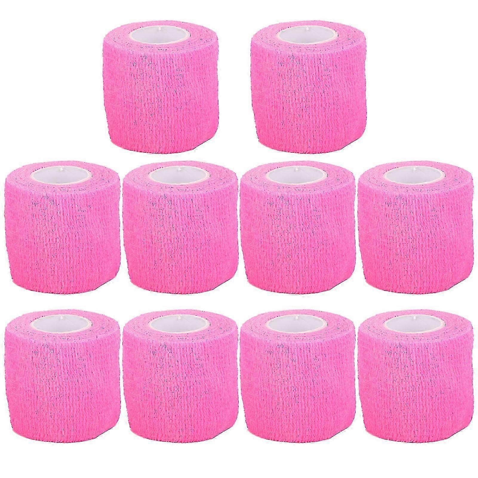 Self Adhesive Elastic Bandage Wrap 10pcs - Pink, 5cm X 4.5m (2.0 X 177.2inch)