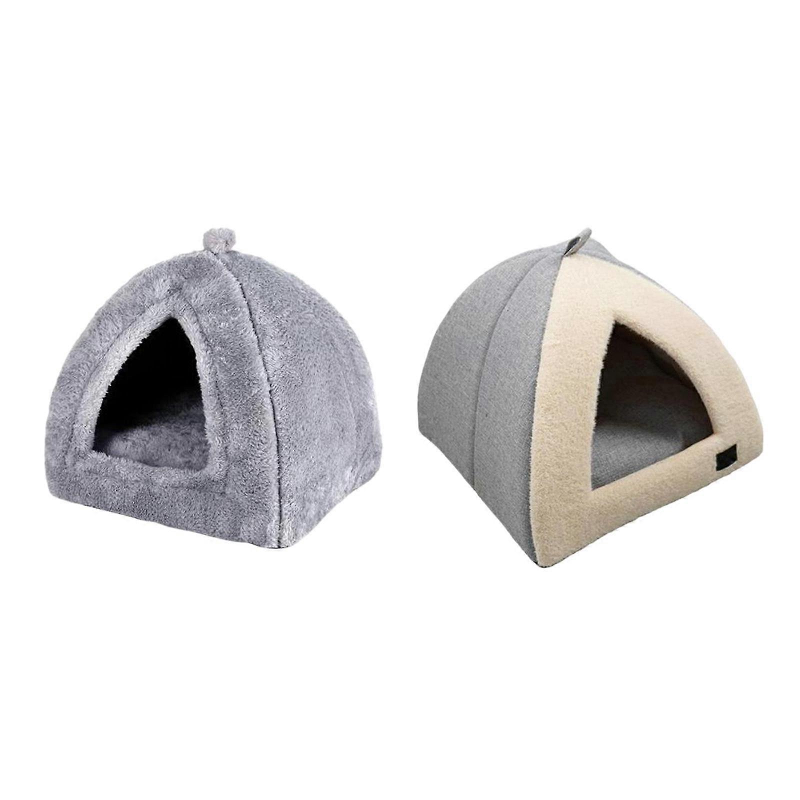 2pcs快適なペットベッド猫滑り止めペットテントベッド犬小屋子犬屋内用