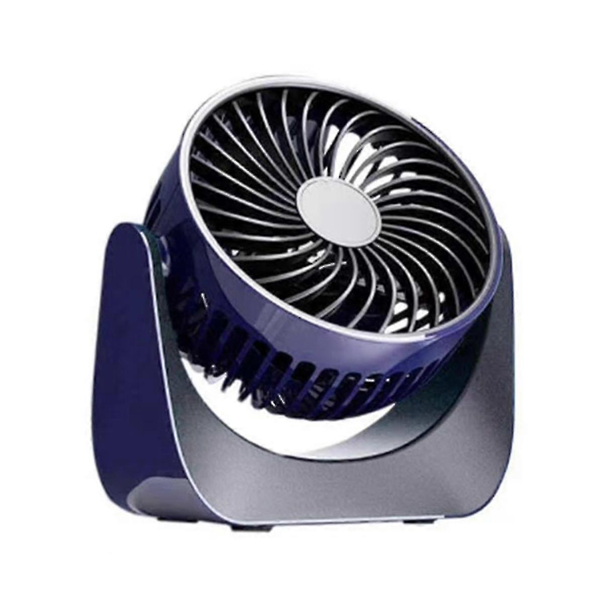 USB Tragbarer Tischventilator 360° drehbar 3-stufig leiser Mini-Tischventilator - Dunkelblau