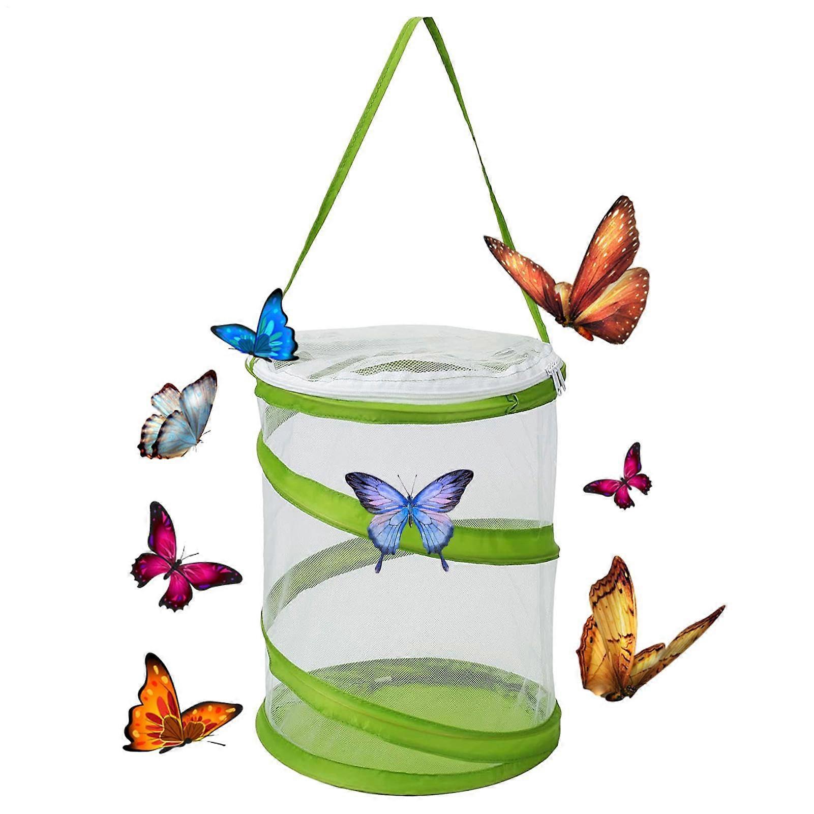 Butterfly habitat, mesh cage with transparent mesh housing