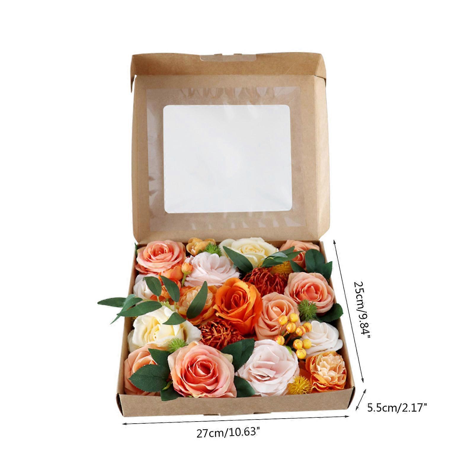 Σετ κουτιών με τεχνητά τριαντάφυλλα για DIY γαμήλιες ανθοδέσμες, κεντρικά δώρα, πολύχρωμα