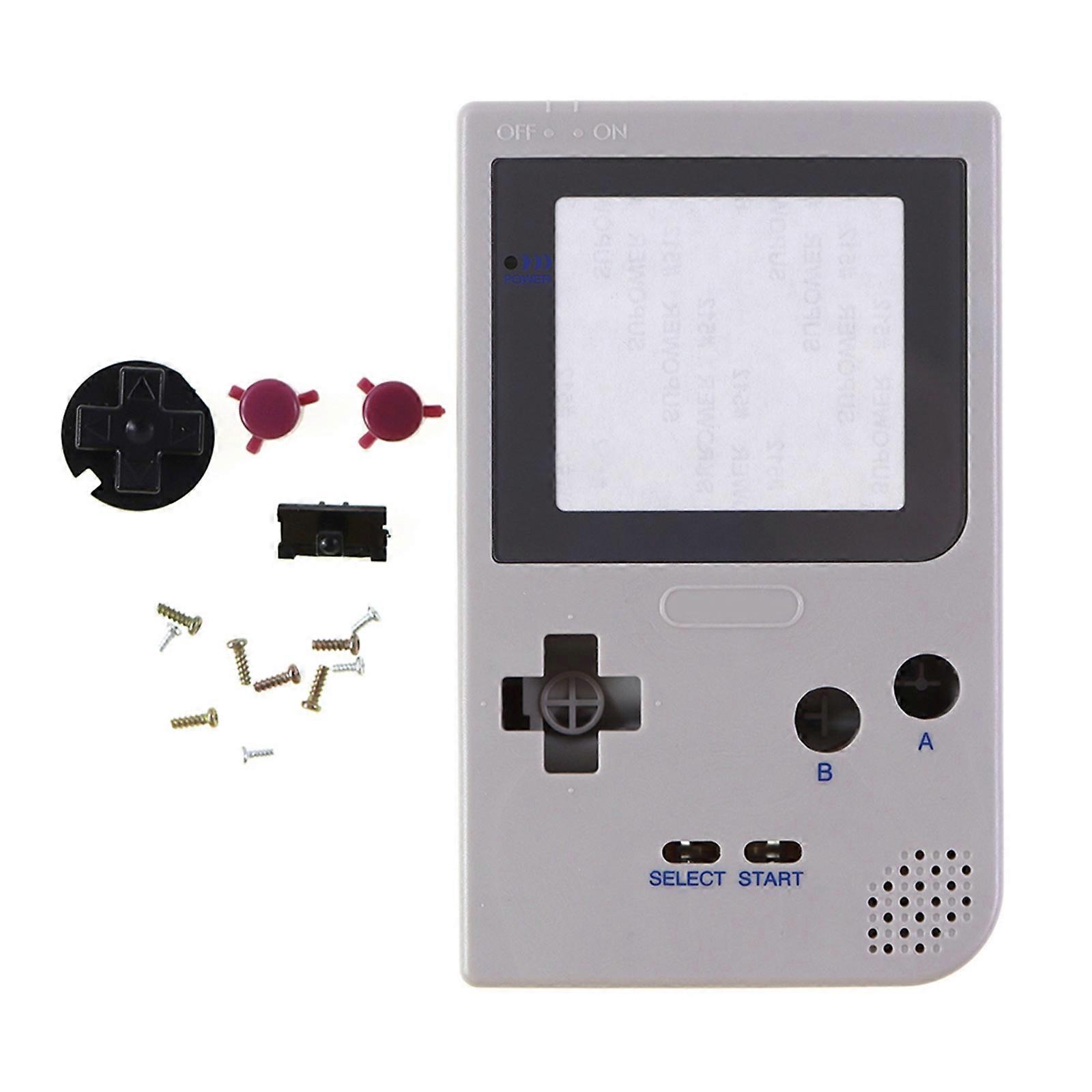 Housing Cover Repair Kit for GBP Full Housing Shell Replacement with Rubber Pads Screws Buttons Game Console Cases Cover  Gray