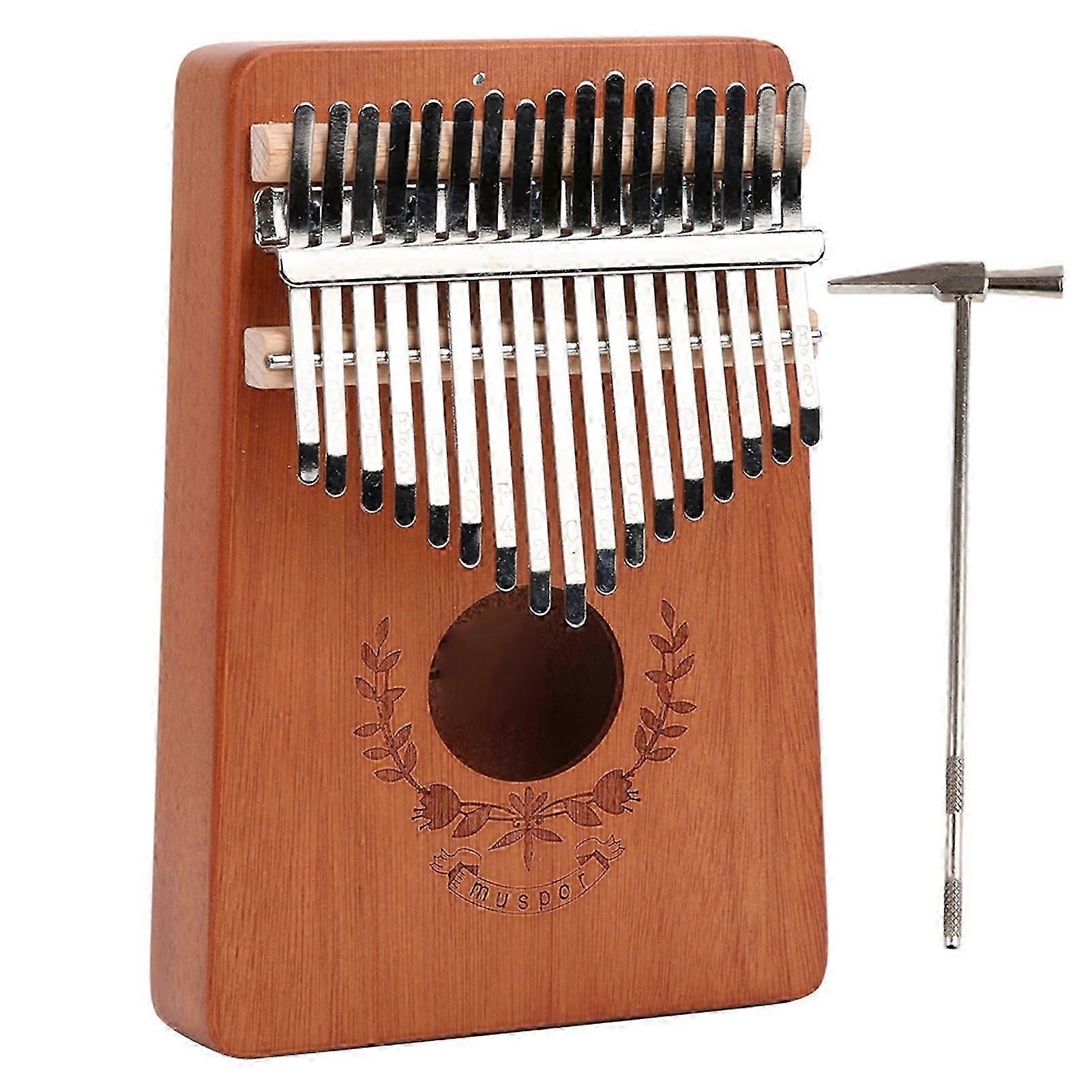 Kalimba Thumb Piano 17 Key Mahogany Portable Beginner Instrument LTK17S Natural