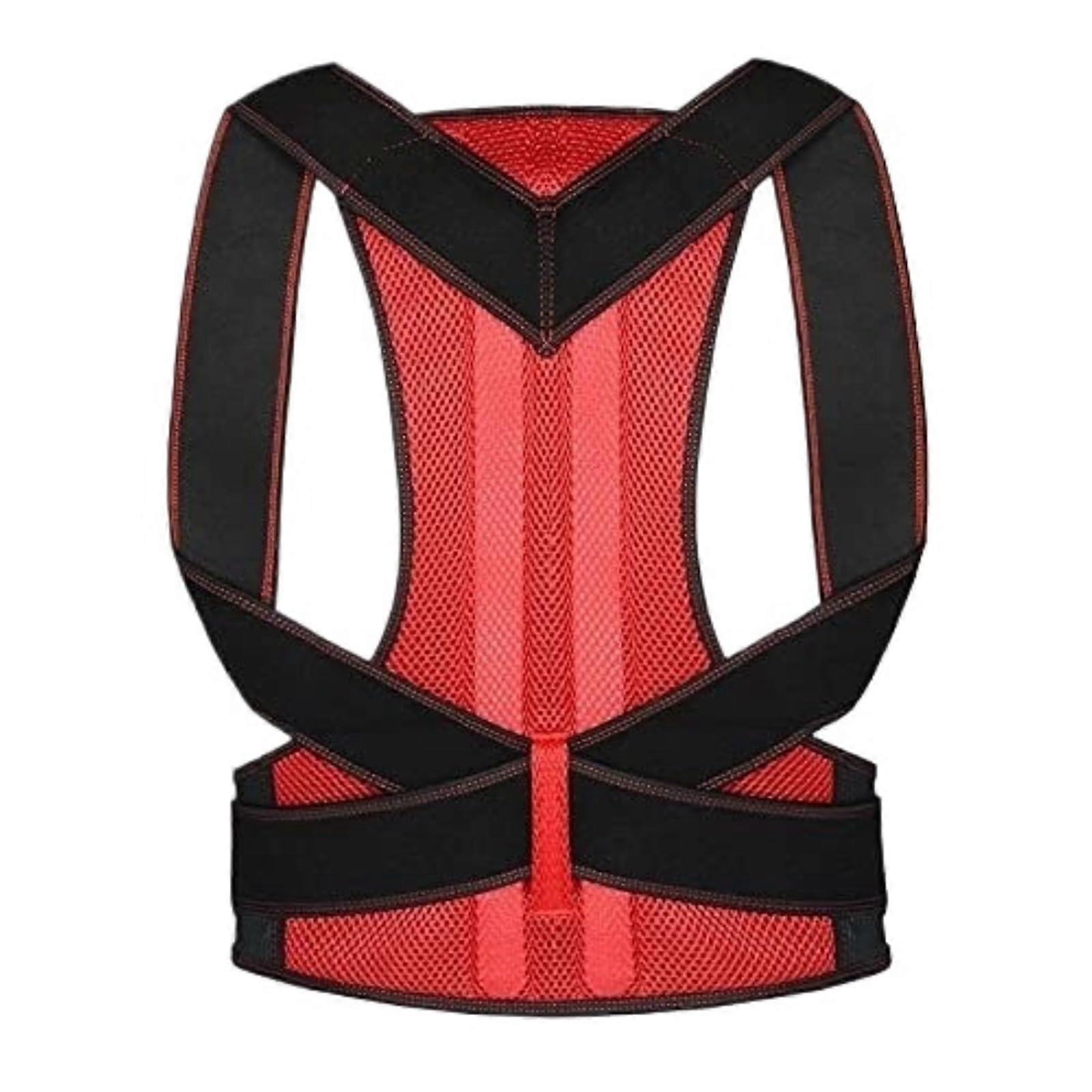 Back Waist Posture Corrector Adjustable Humpback Corrector Belt Waist Trainer Back Support Belt 4*L Rosso