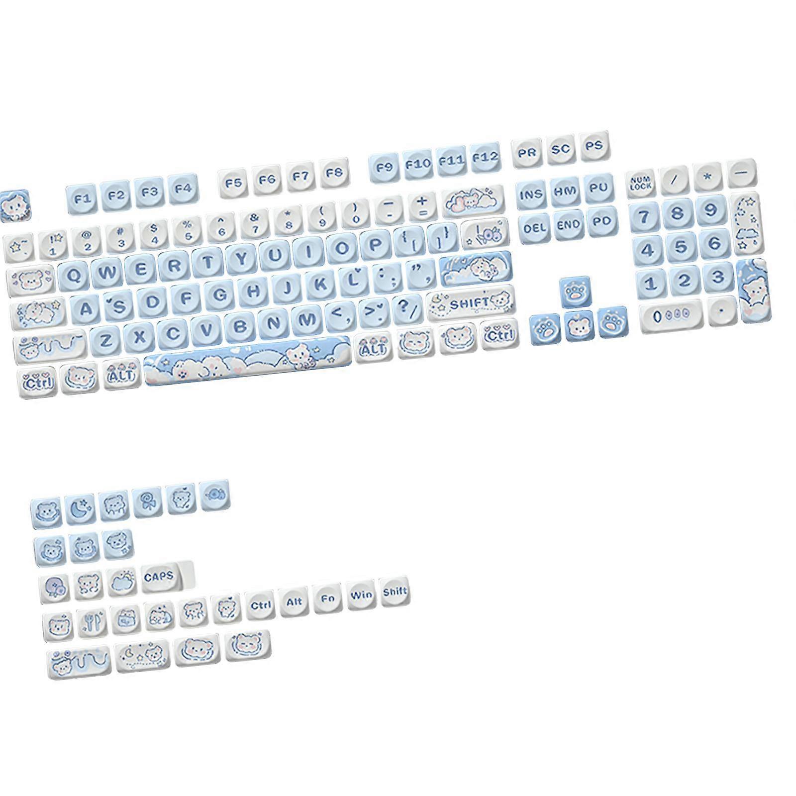 Mechanical Keyboard Keycaps Moa Height Sturdy Ideal Gift Cute Patterns Print
