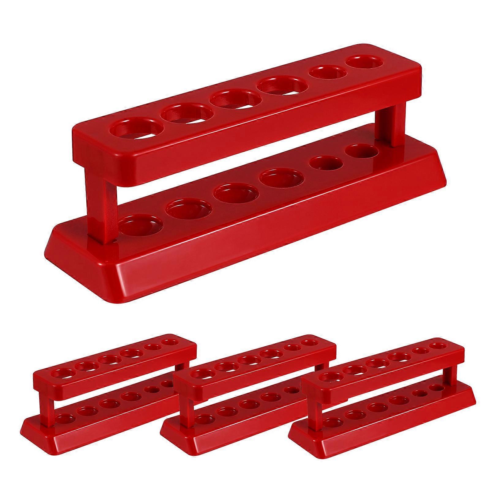 iplusmile 3 Pcs Test Tube Stand Plastic 6 Hole Tube Rack for School Laboratory Teaching Aids Random Color