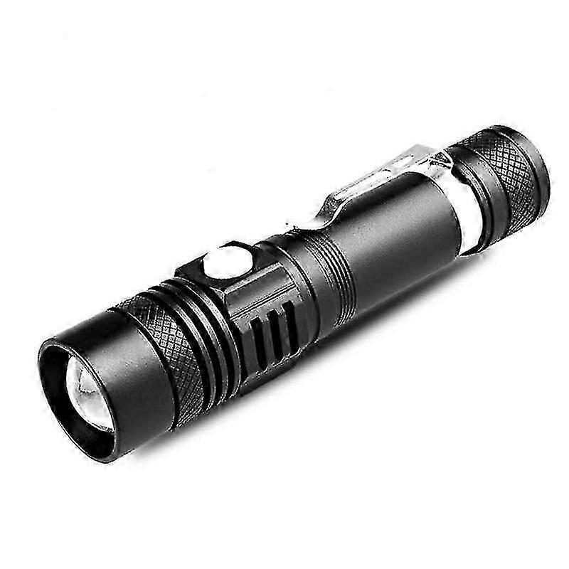 LED flashlight USB rechargeable portable flashlight outdoor strong light flashlight zoom long-range