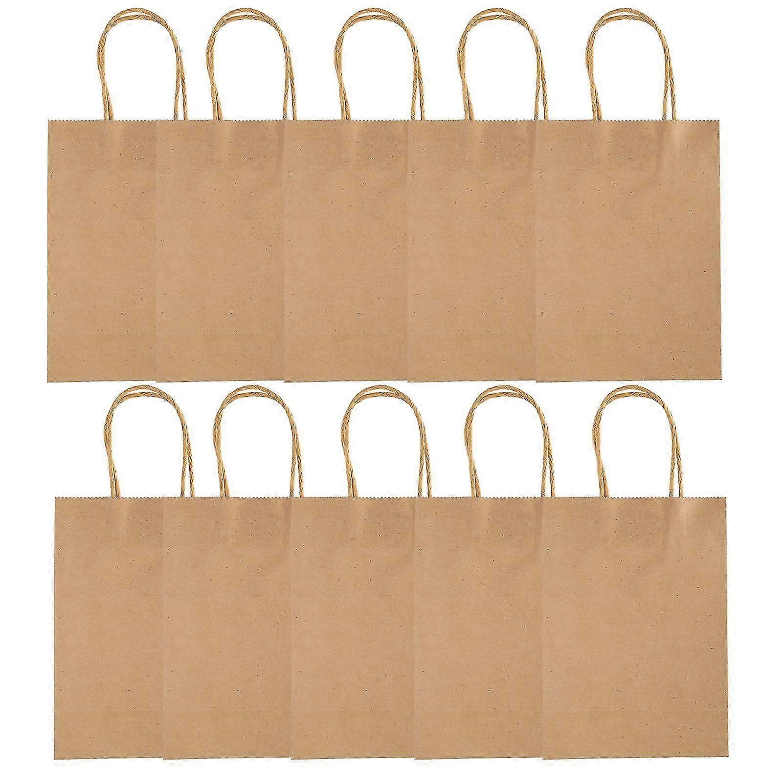 50Pcs Sacs Cadeaux Kraft Recyclables pour Fête Mariage 15x8x21cm
