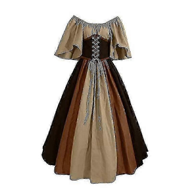 Ortaçağ Giyim Kadın Kısa Kollu Gotik Elbiseler Retro Parti Elbiseleri Balo Elbisesi