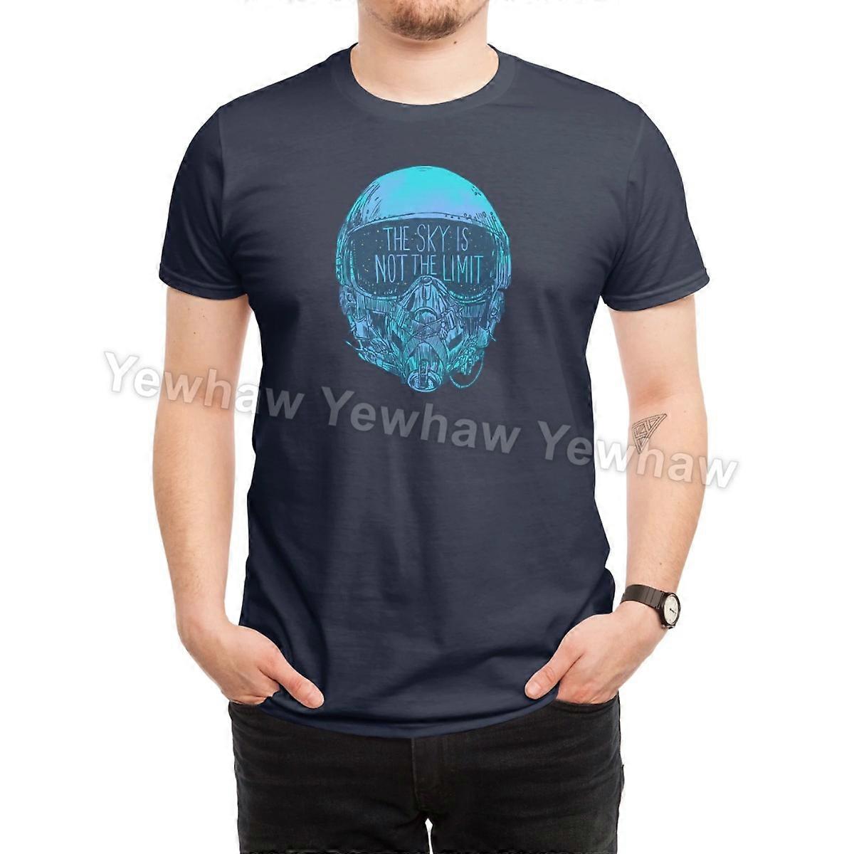 The Sky Above T-Shirt astronaut helmet reflective visor inspirational quote future celestial theme blue and cyan
