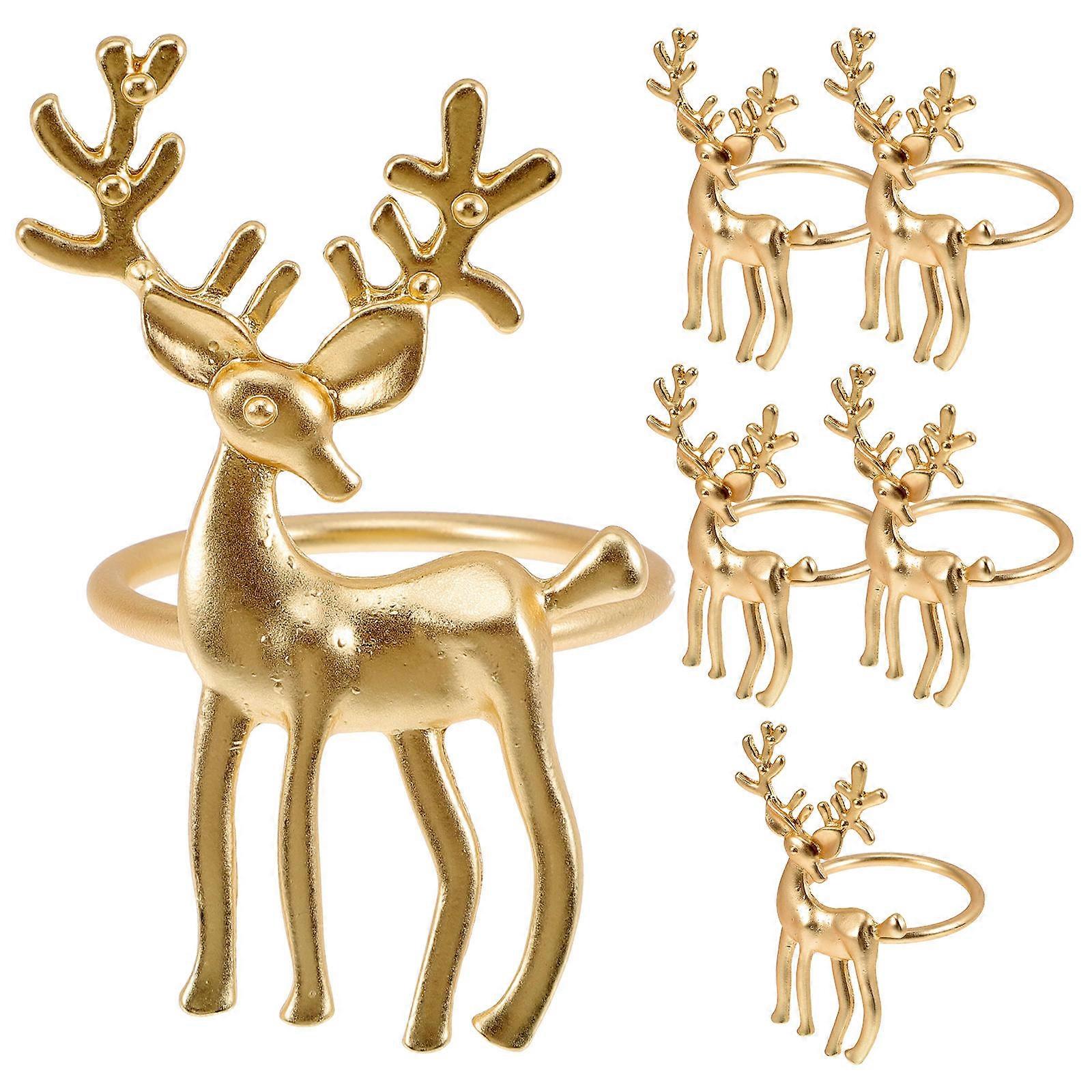 Napkin Rings For Party Metal Napkin Holders Golden 7x4cm Dining Decor Creative Napkin Buckles 6Pcs