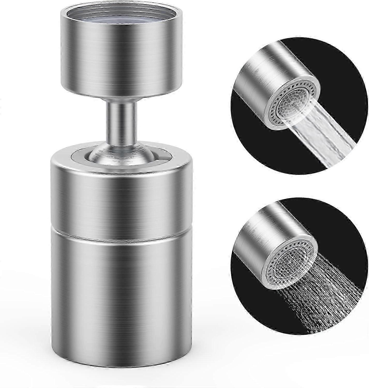 Faucet Aerator, Dual-function, Solid Brass, Universal Fit, 360° Rotating
