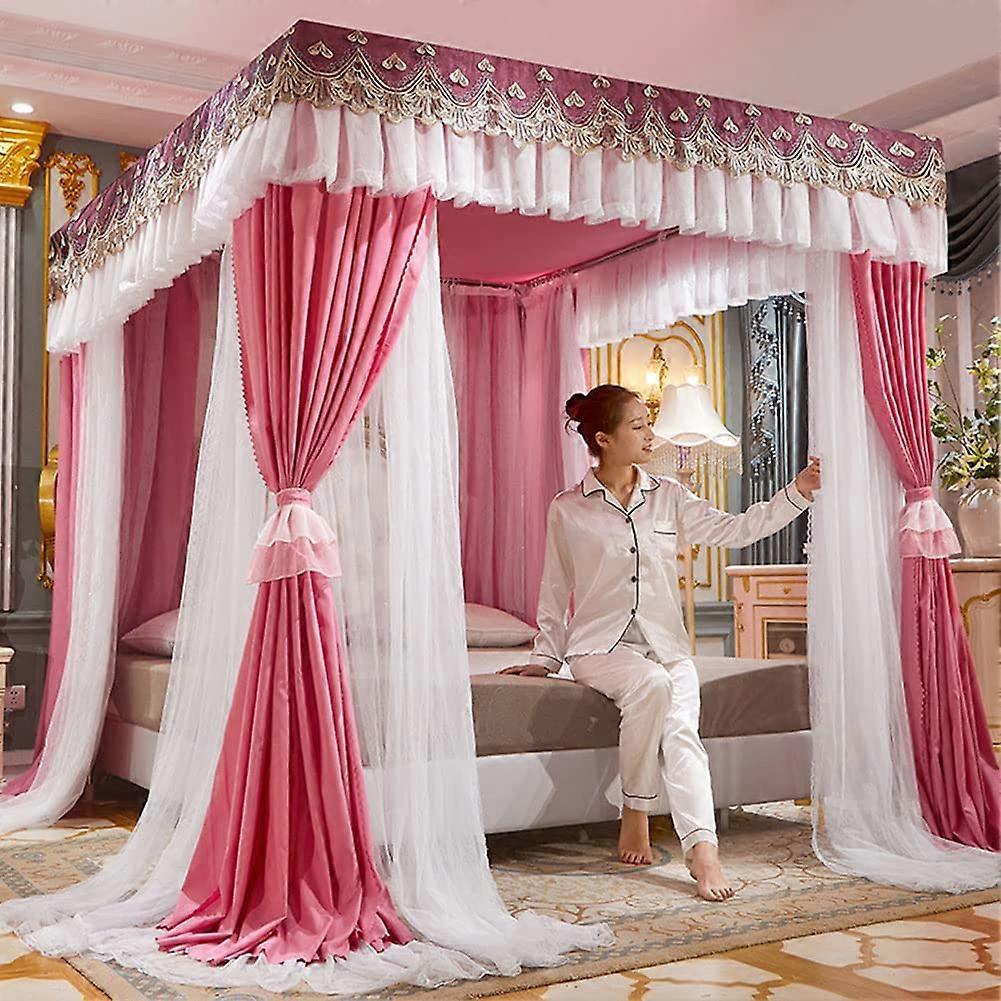 Princess canopy curta for girls – doublelayered mosquito net for single/kingsize bed frames – elegant canopy decoration
