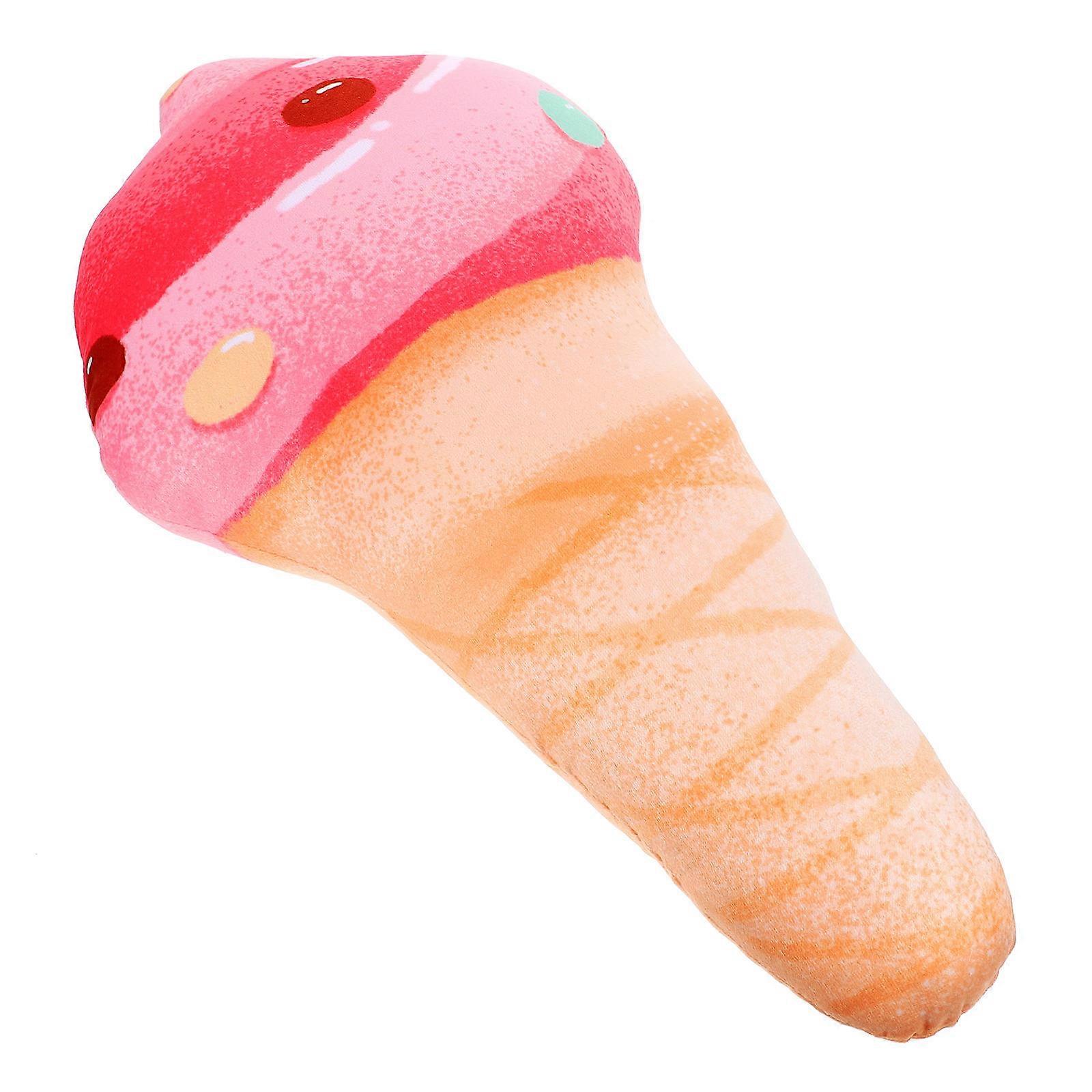 Fuzzy Throw Pillows for Bed Ice Cream Theme Adults Children Comfortable Plush 46.00X23.50X11.00CM Decoration 1Set