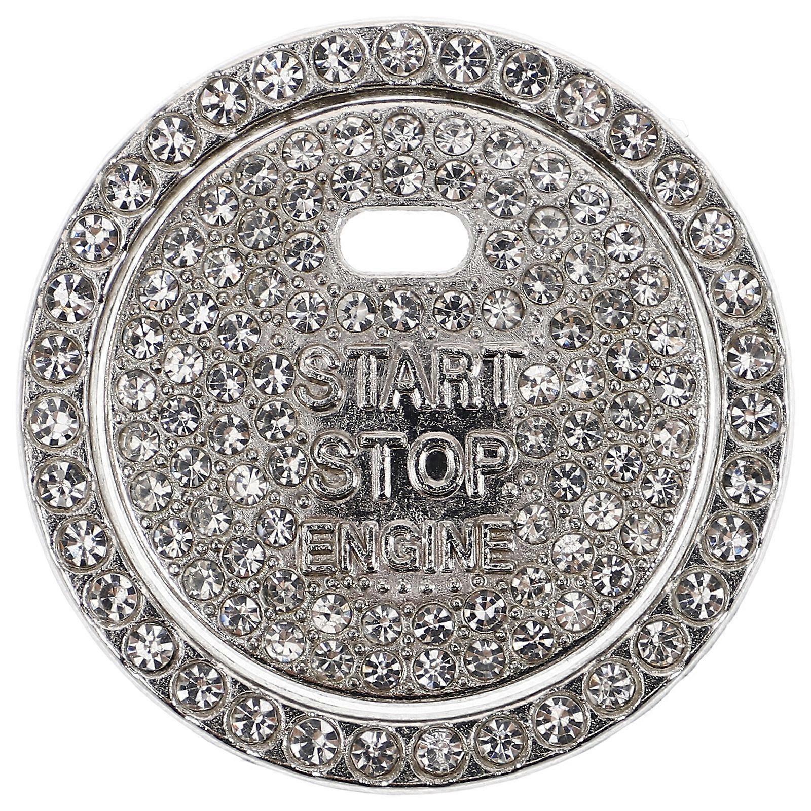 Bling Car Push Start Button Cover Sparkling Rhinestones Fully Button Decorative Cover Anti-Scratch Key Ignition Knob Bling Ring Car Accessories For Wo