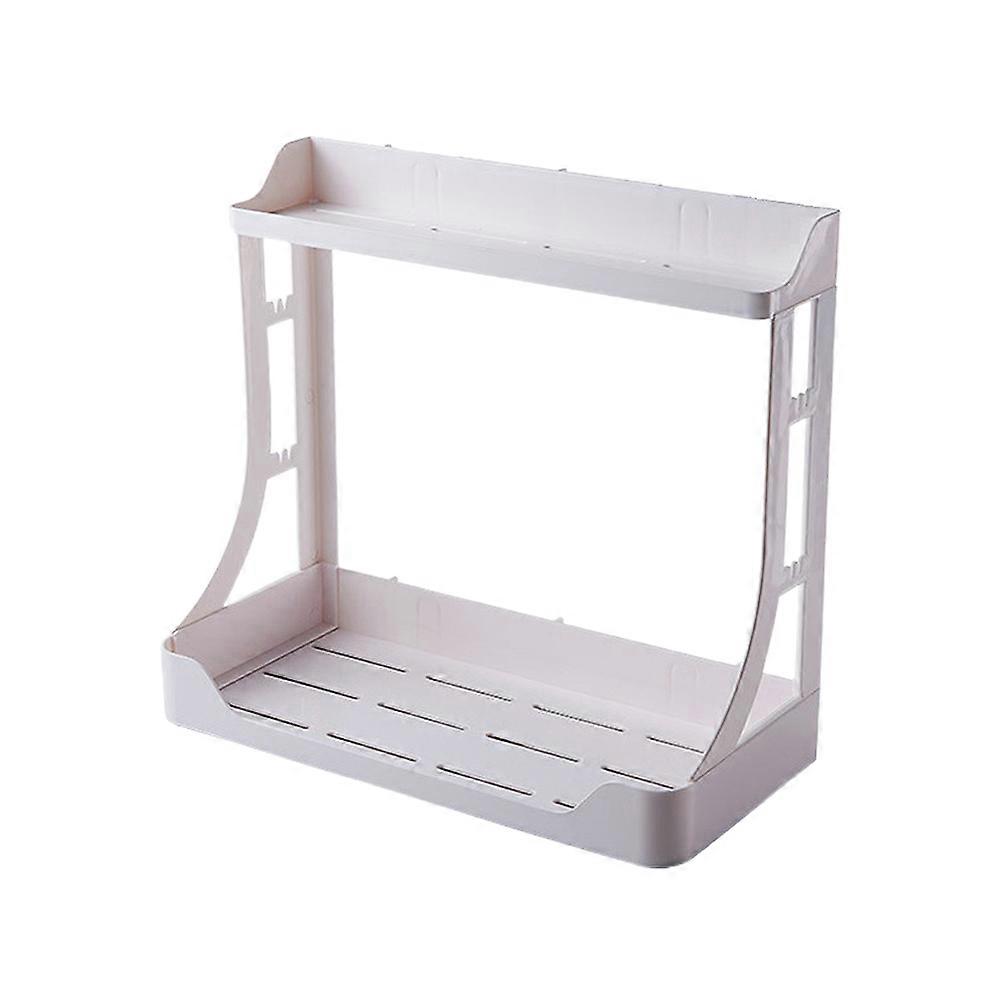 Toilet Organizer for Bathroom Wall Mounted Draining Rack Rectangular Shape White Color 34x31.5x16.5cm 1Set