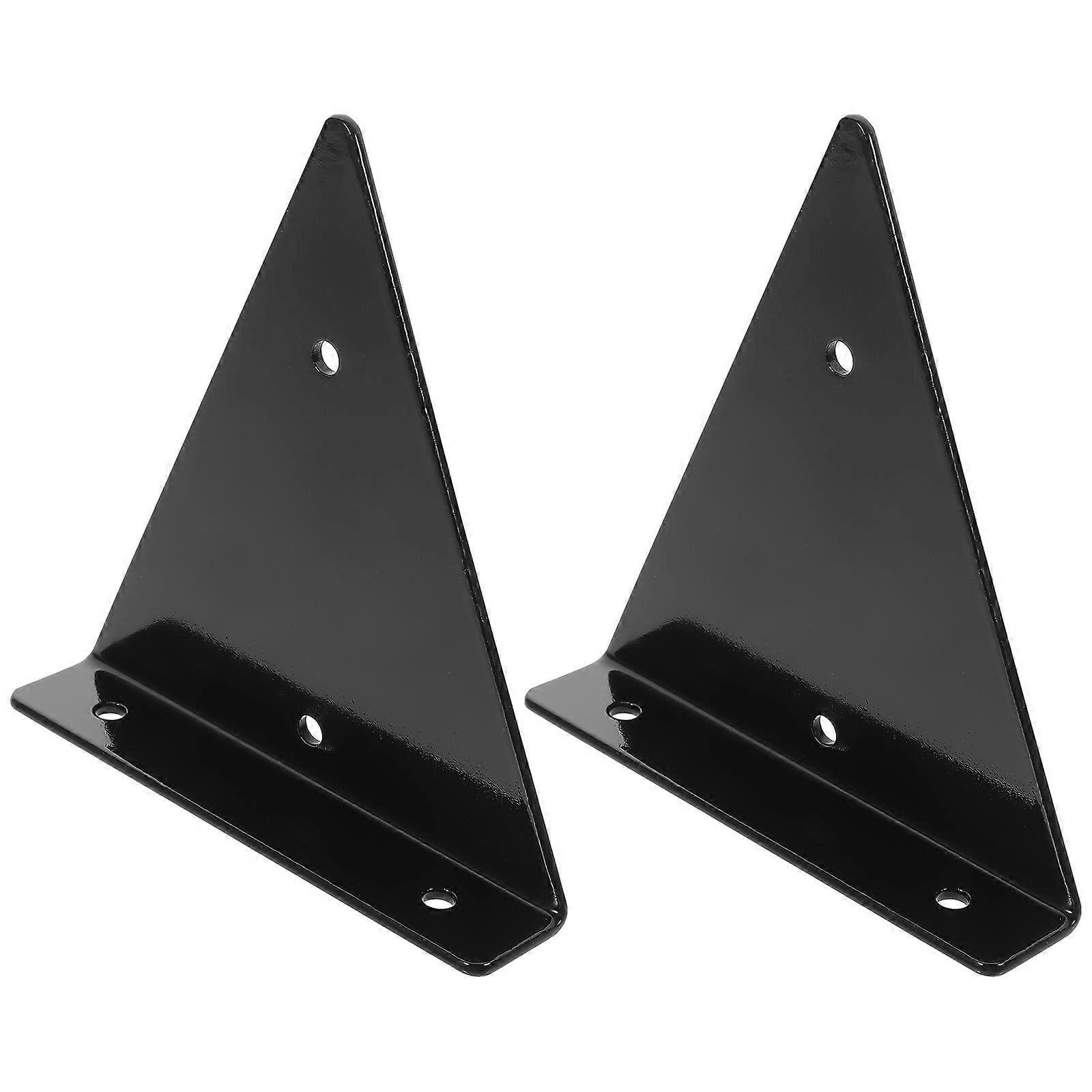 Floating Metal Shelf Brackets Wall Shelves Brackets Corrosion Resistance Black 14X13cm For DIY Enthusiasts 2 Sets