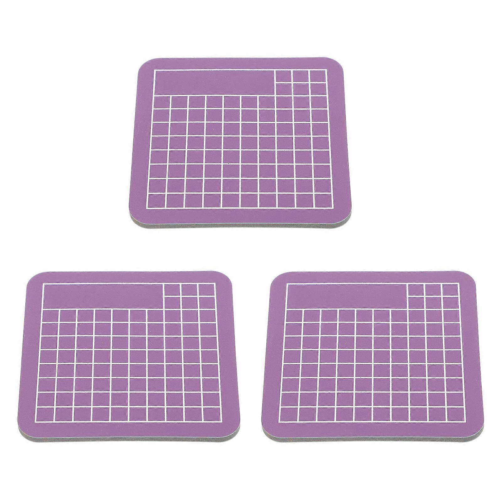 Reusable Craft Mat 3Pcs Plastic Cutting Mat Purple 6x6cm 0.5cm Thick Pvc Paper Cutting For Handicraft Work