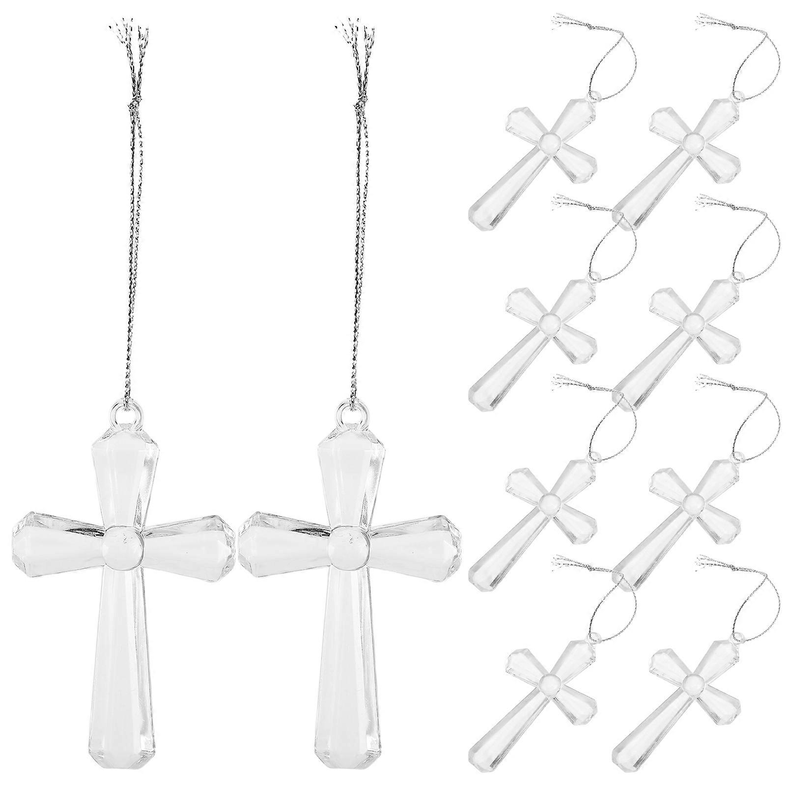 Acrylic Cross Suncatcher Religious Art DIY Creativity for Easter Celebration and Home Decor 50Pcs