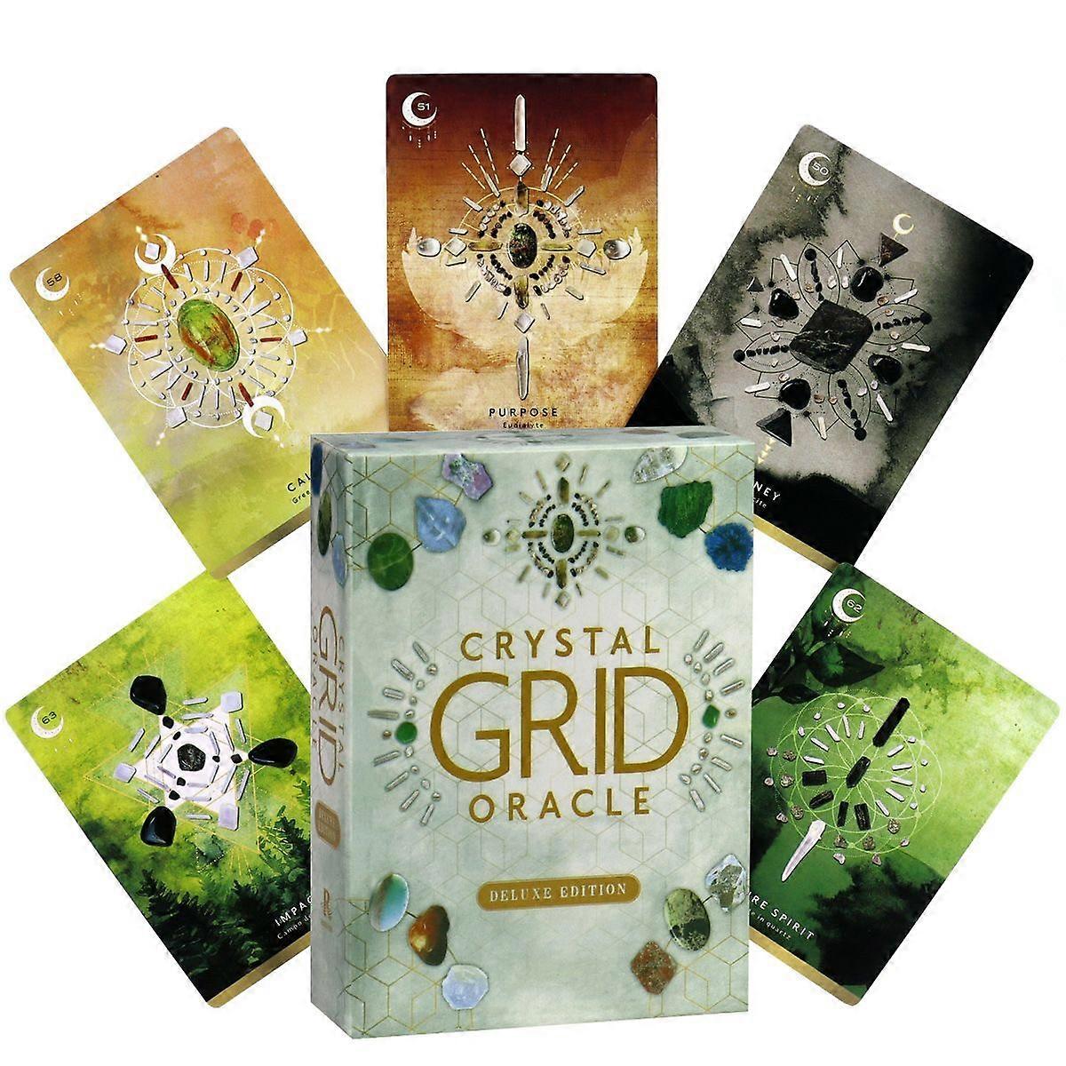 Oracle Cards Deck - Crystal Grid Guidance Divination Set