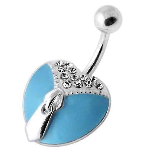 Dangling Zip Colourful Resin Heart Belly Bar