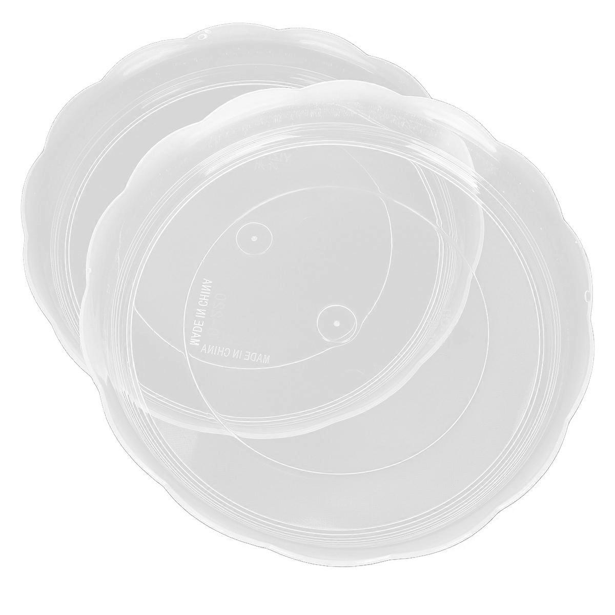 Plastic Planter Tray Flowerpot Saucer Bottom Support For Garden Balcony 22cm Round Shape Transparent 20Pcs