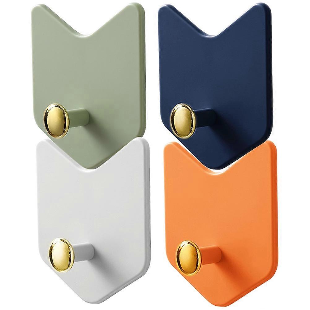 Hooks Self Adhesive Wall Hooks Hanging Keys Towels Hallway 8X6.3X1.6CM Moisture Proof 4Set