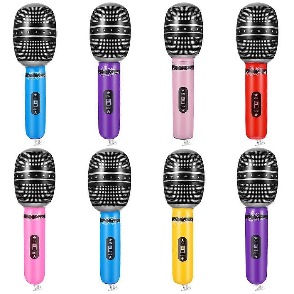 8pcs Inflatable Microphone Props for Costume Parties, Stage Shows, Birthdays, and Family Gatherings – Fun Party Accessory
