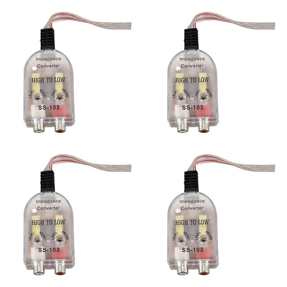 4X Vehicles Auto Car High to Low Impedance Converter Adapter Speaker to Line