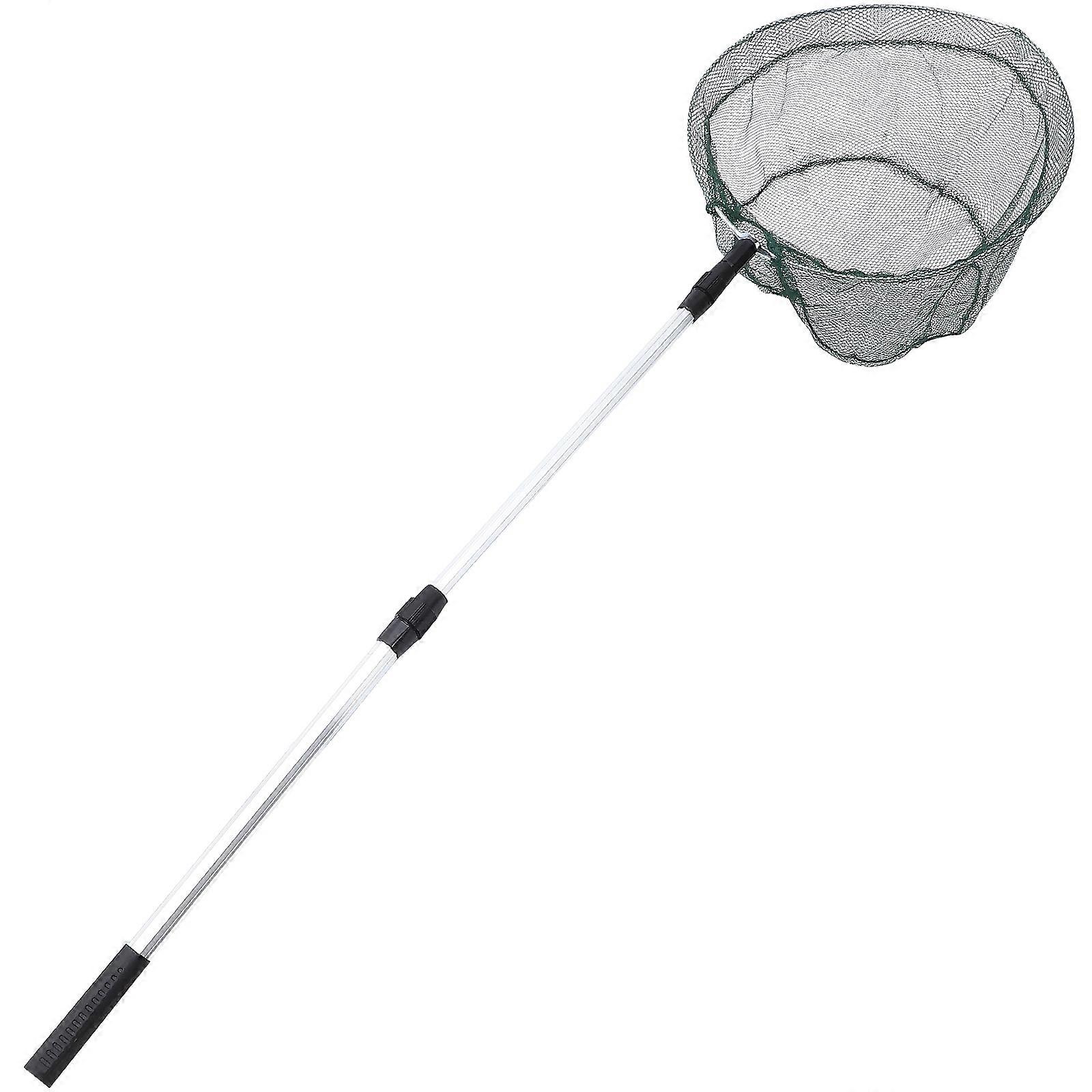 شبكة صيد تلسكوبية قابلة للطي صافي 1.5 متر مقبض عمود سبائك الألومنيوم لأحواض السمك بحيرات البرك المياه المالحة 1 مجموعة