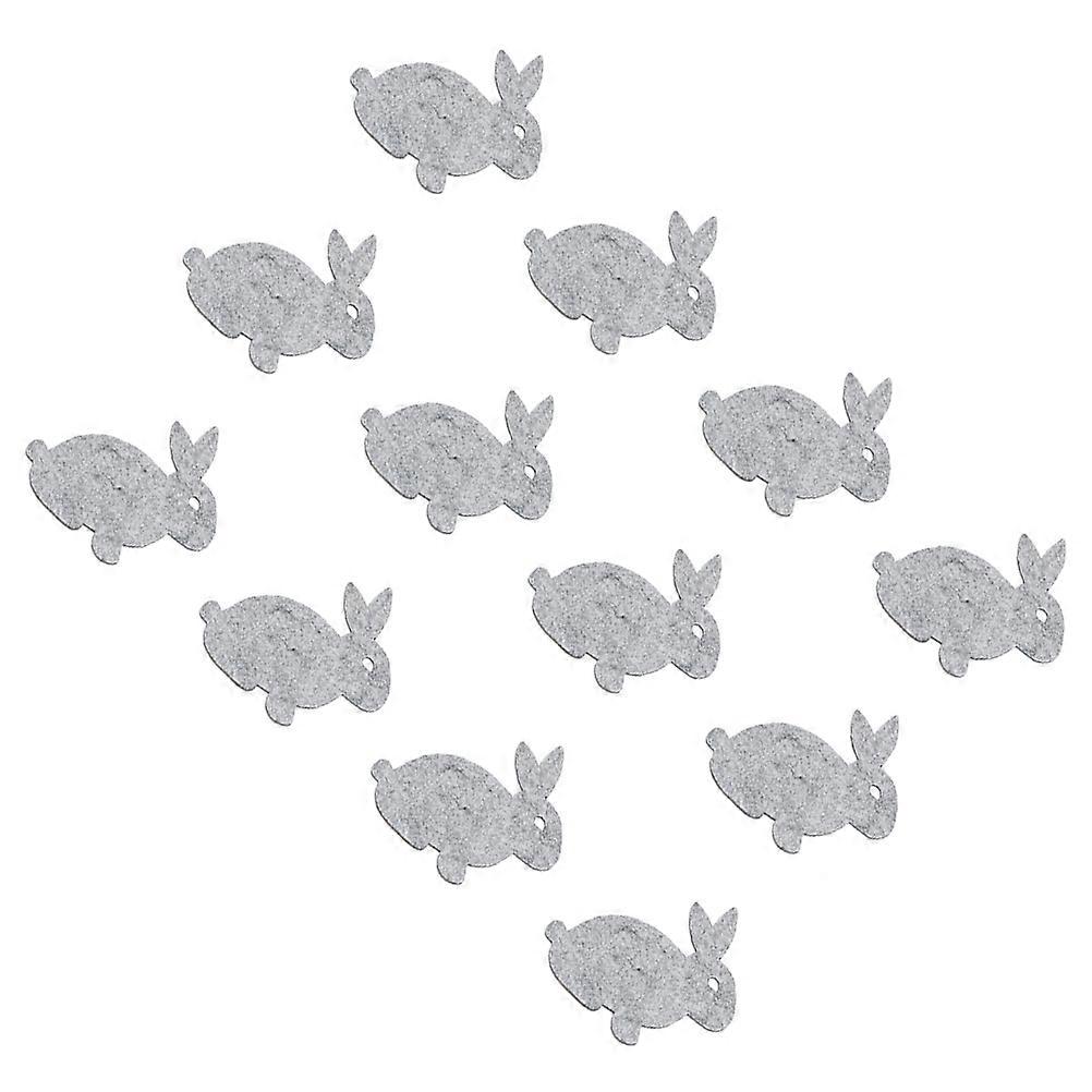Bunny Placemats Grey Rabbit Design Table Mat Fabric Tableware Pad For Easter Family Gatherings 12x9x0.2cm Protect Table Surface 24Pcs