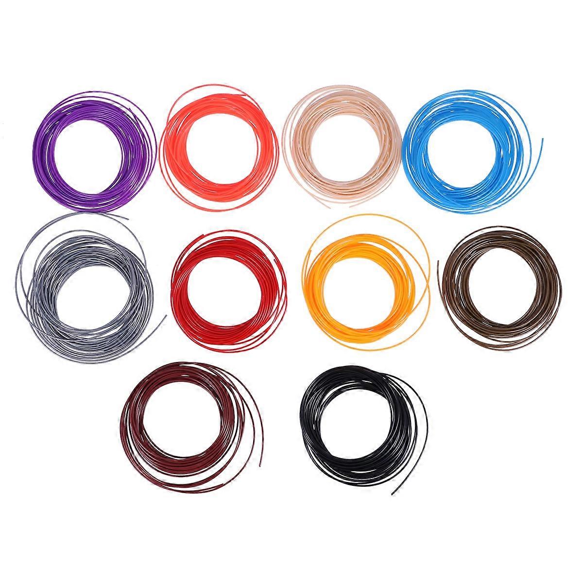 Pen Abs Refills 3D Printer Accessory 10M Each Roll Assorted Color High Strength 10Pcs