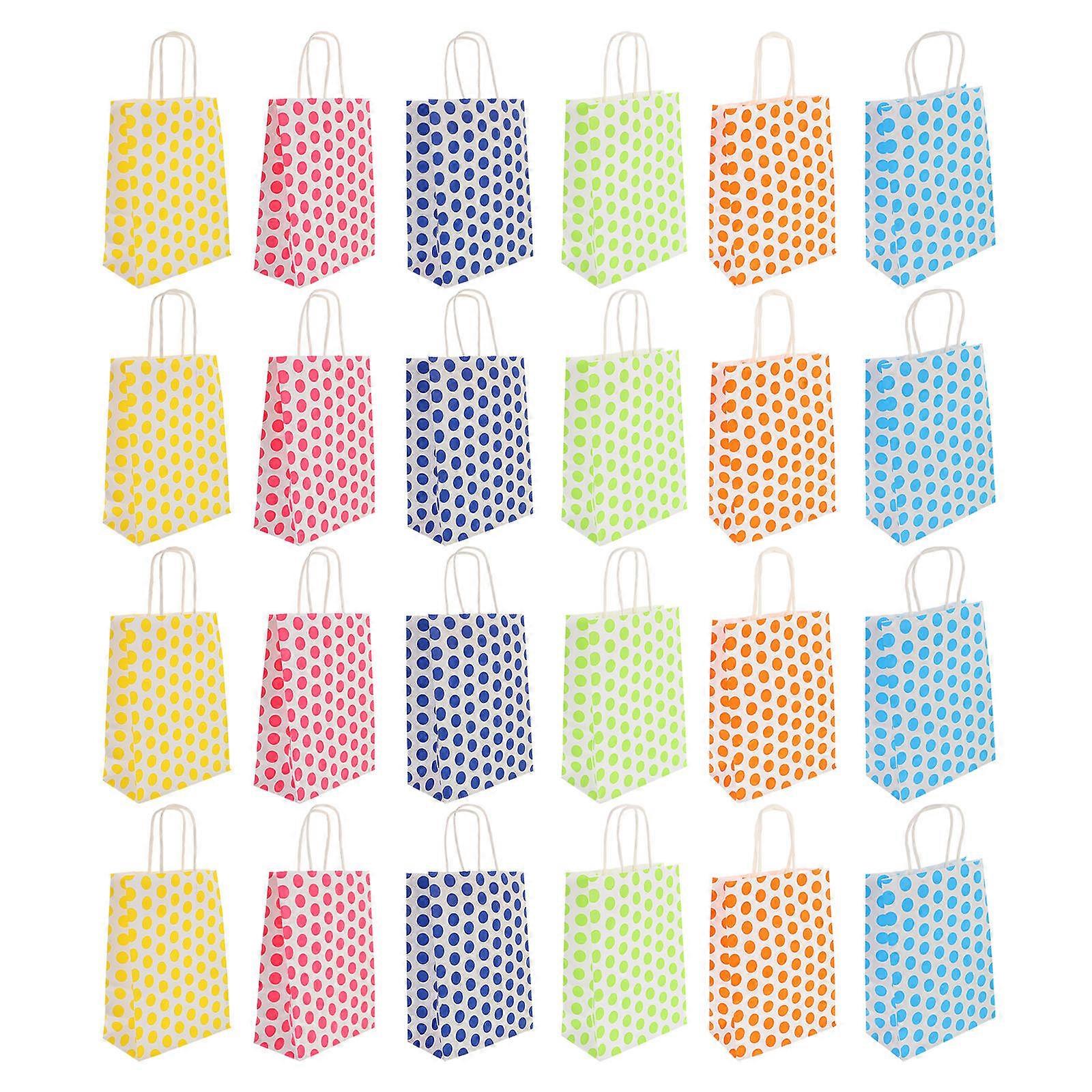 Paper Bags For Party Favors Handheld Paper Bag Rectangular Shape Assorted Color Christmas Occasion Storage Function 24Pack