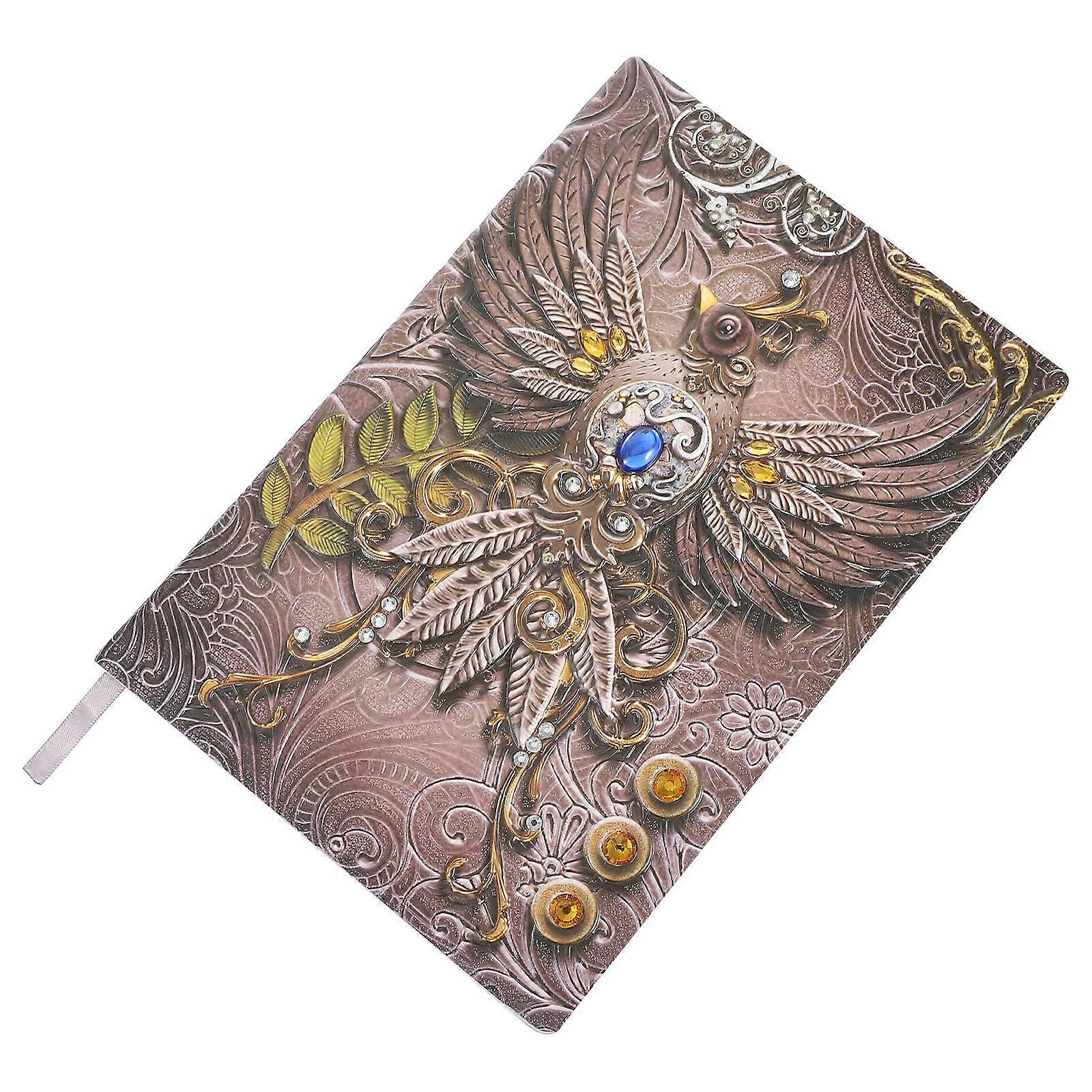 Livro de Notas A5 Capa em Relevo Sketchbook Material de Couro e Papel Forma Retangular para Trabalho de Profissionais 8.37x5.78in Journaling 1Set