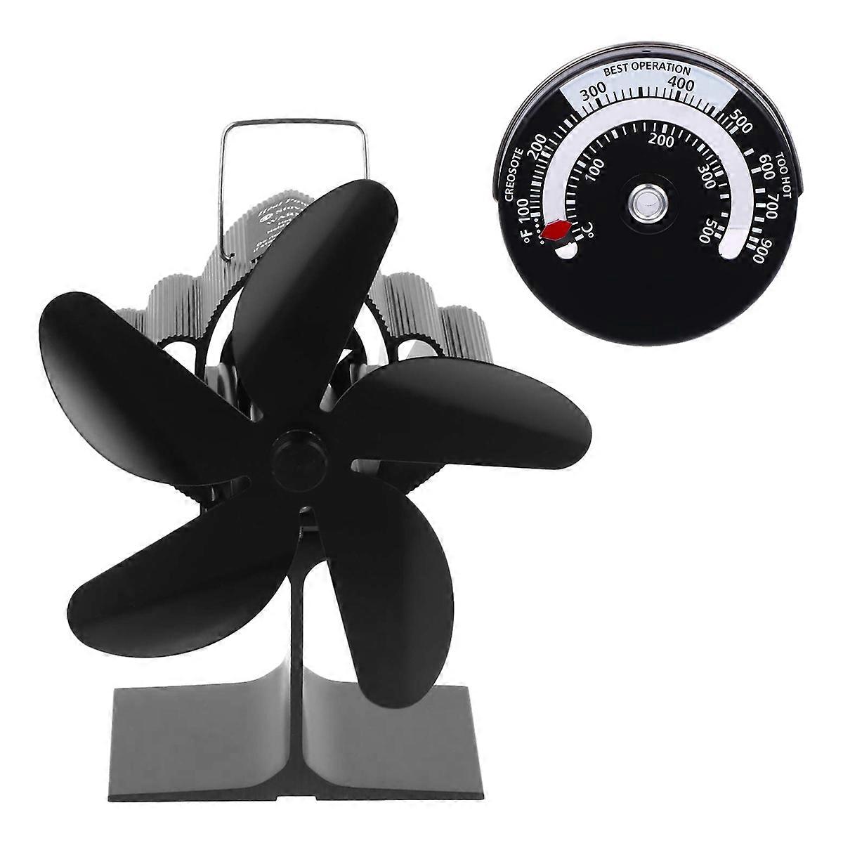Thermal Fan Stove Fans Non Electric Home Heating Square Shape 19x15cm Heat Powered Quiet Operation 1Set