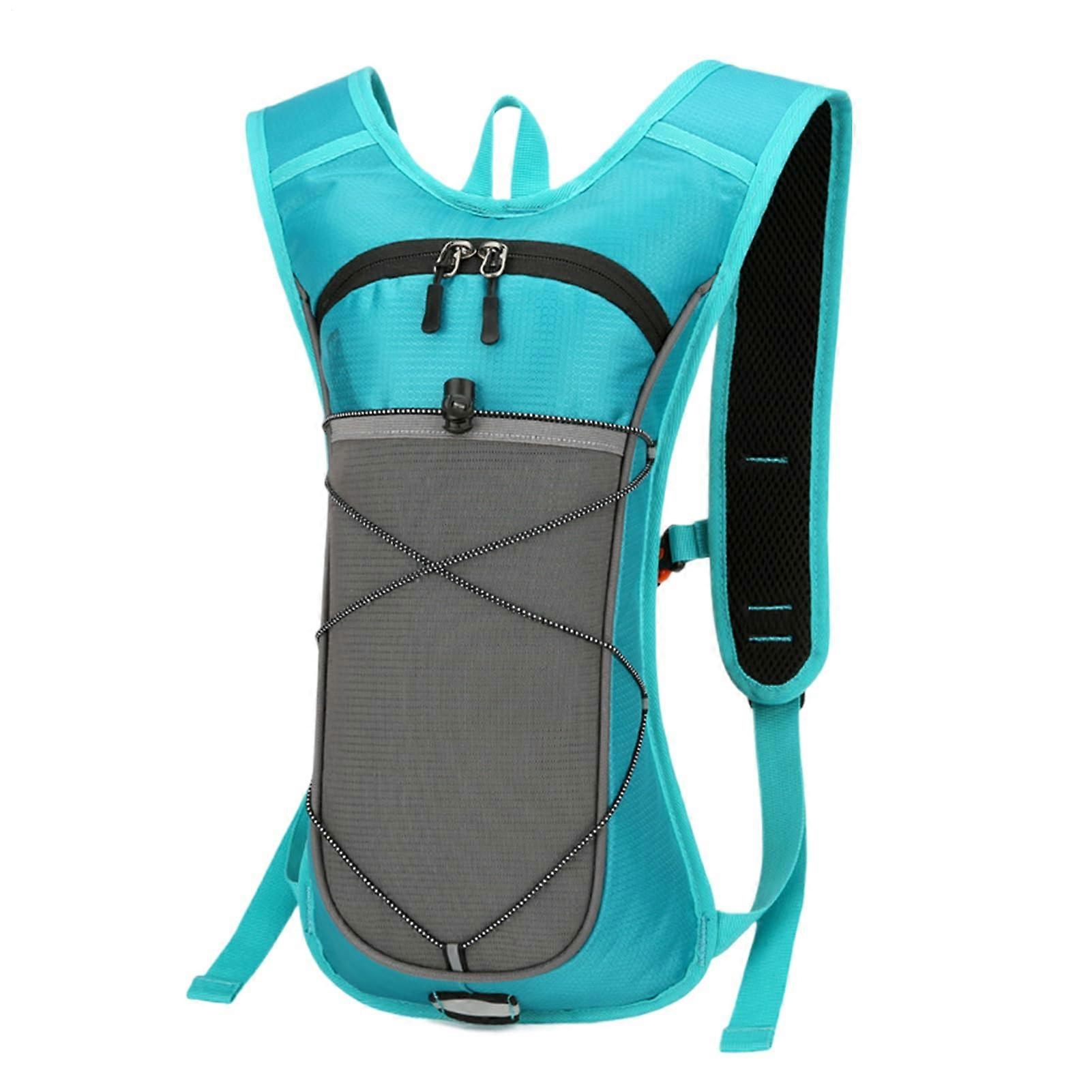 Hydration Backpack For Running - Adjustable Harness System, Reflective Strips, Nylon Material, Bladder-Ready, Sky Blue B