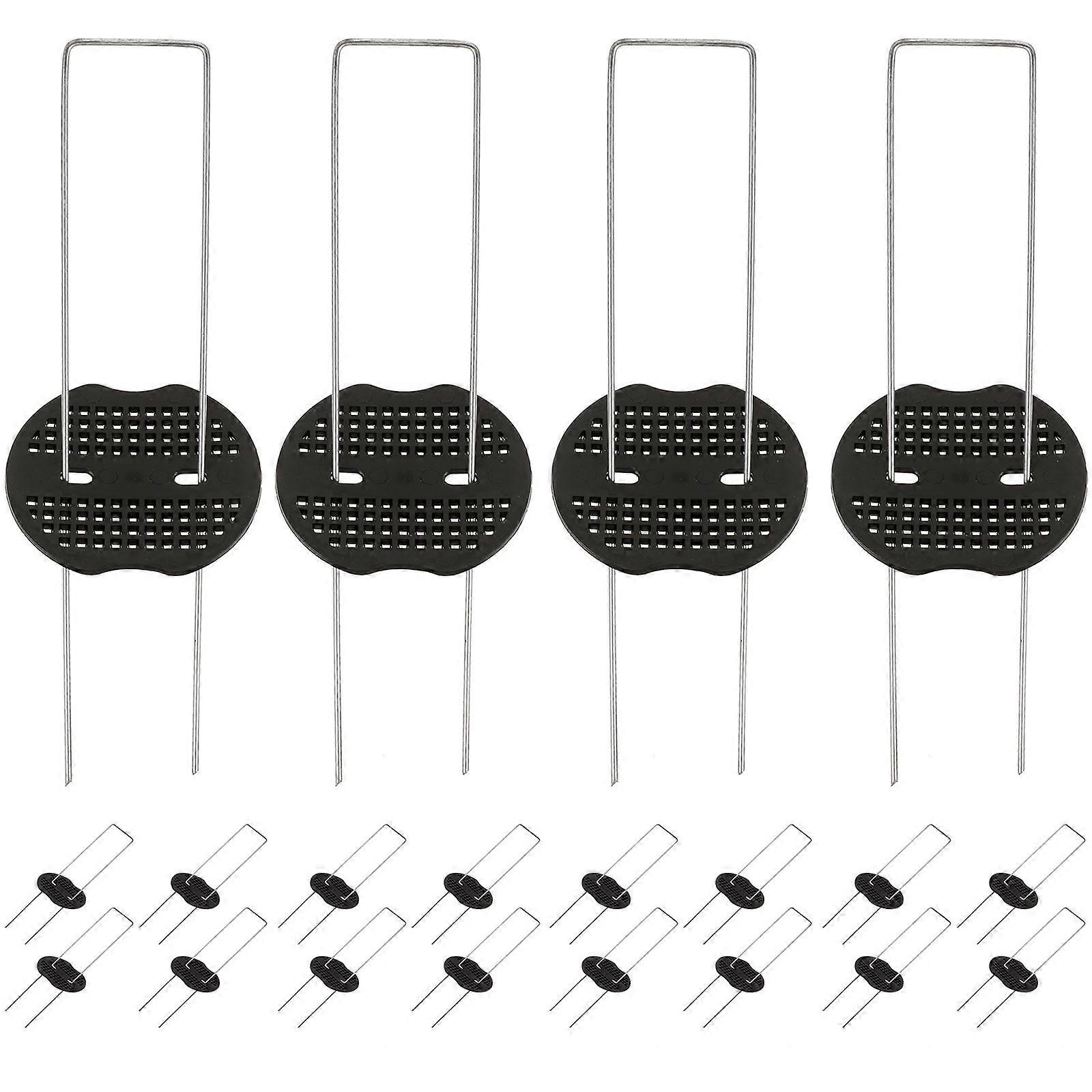1 Set U Design Ground Nails Fixing Nails Lawn Nails with Buffer Washer for Garden