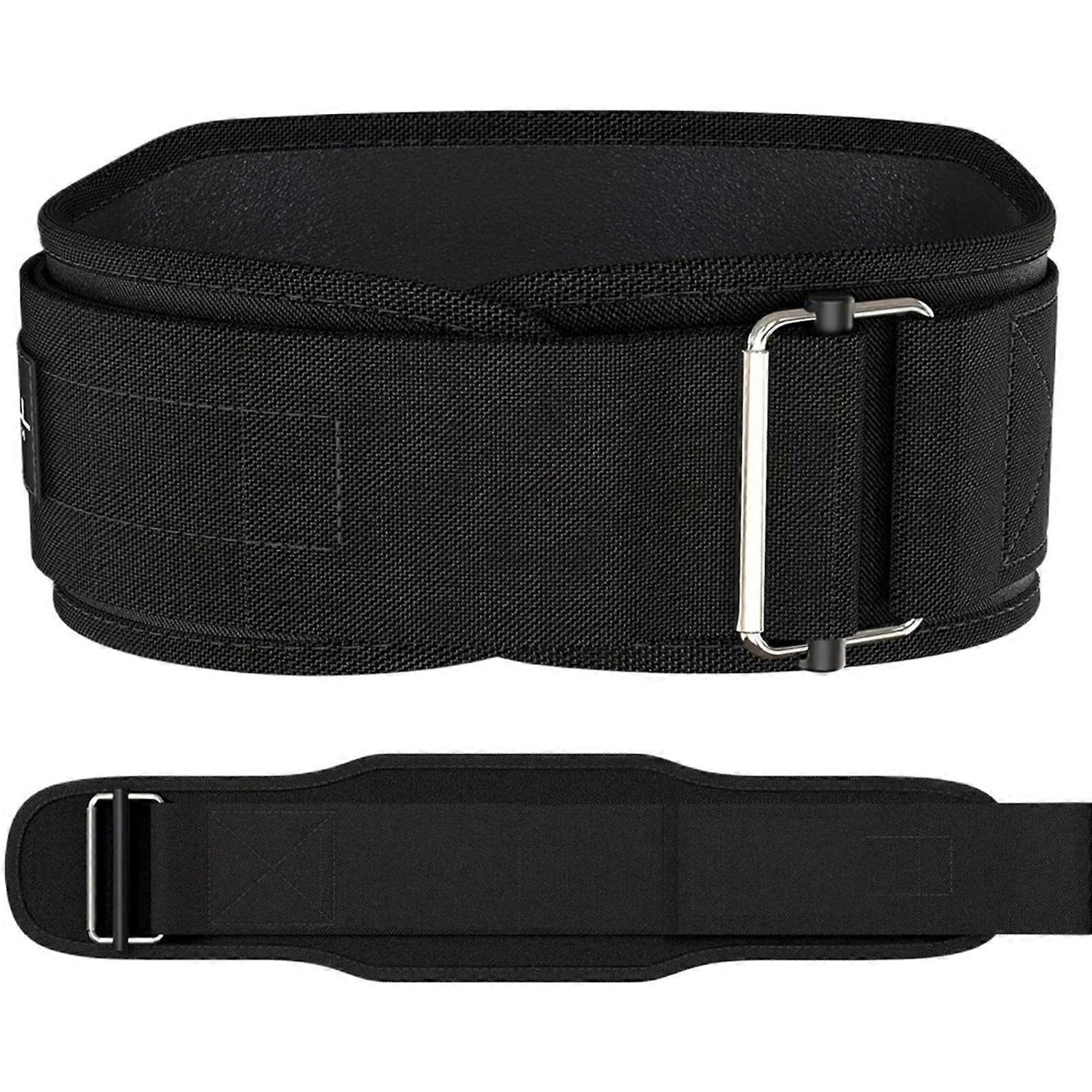 Ceinture d’haltérophilie, support dorsal, ceinture d’entraînement avec boucle en métal (noir, L)