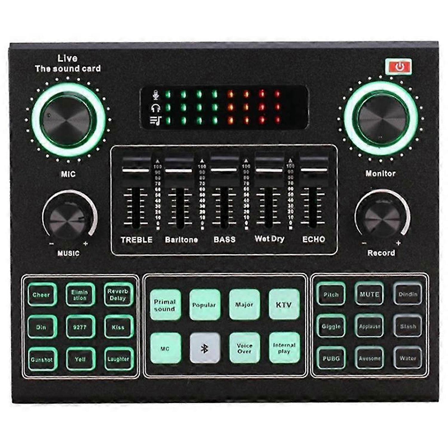 V9 Bluetooth Sound Card USB Headset Web Radio Real Time Sound Card Singing Sound Card for Phone Comp