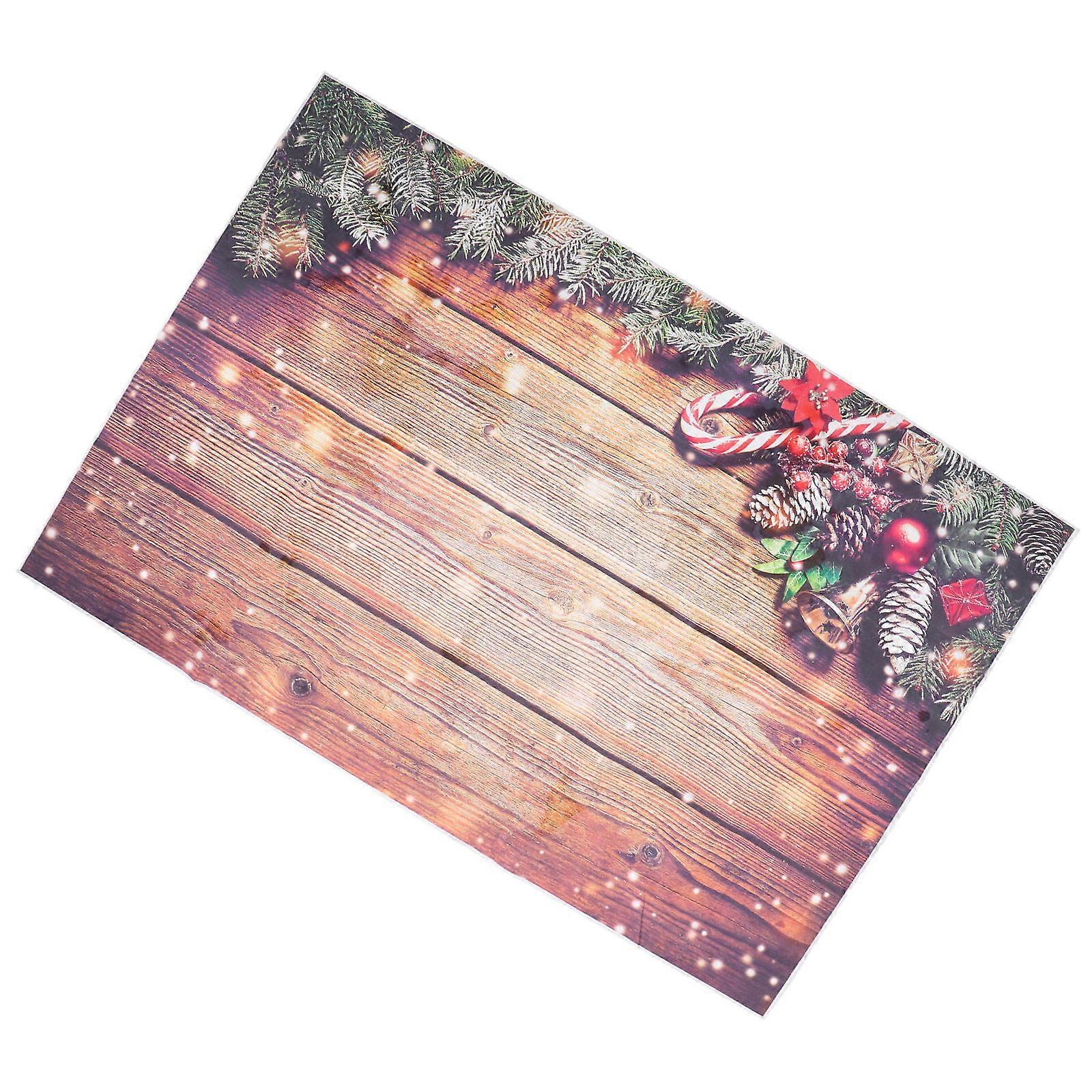 Photography Backdrop Christmas Theme Wooden Floor Background For Kids 210x150cm 1Set