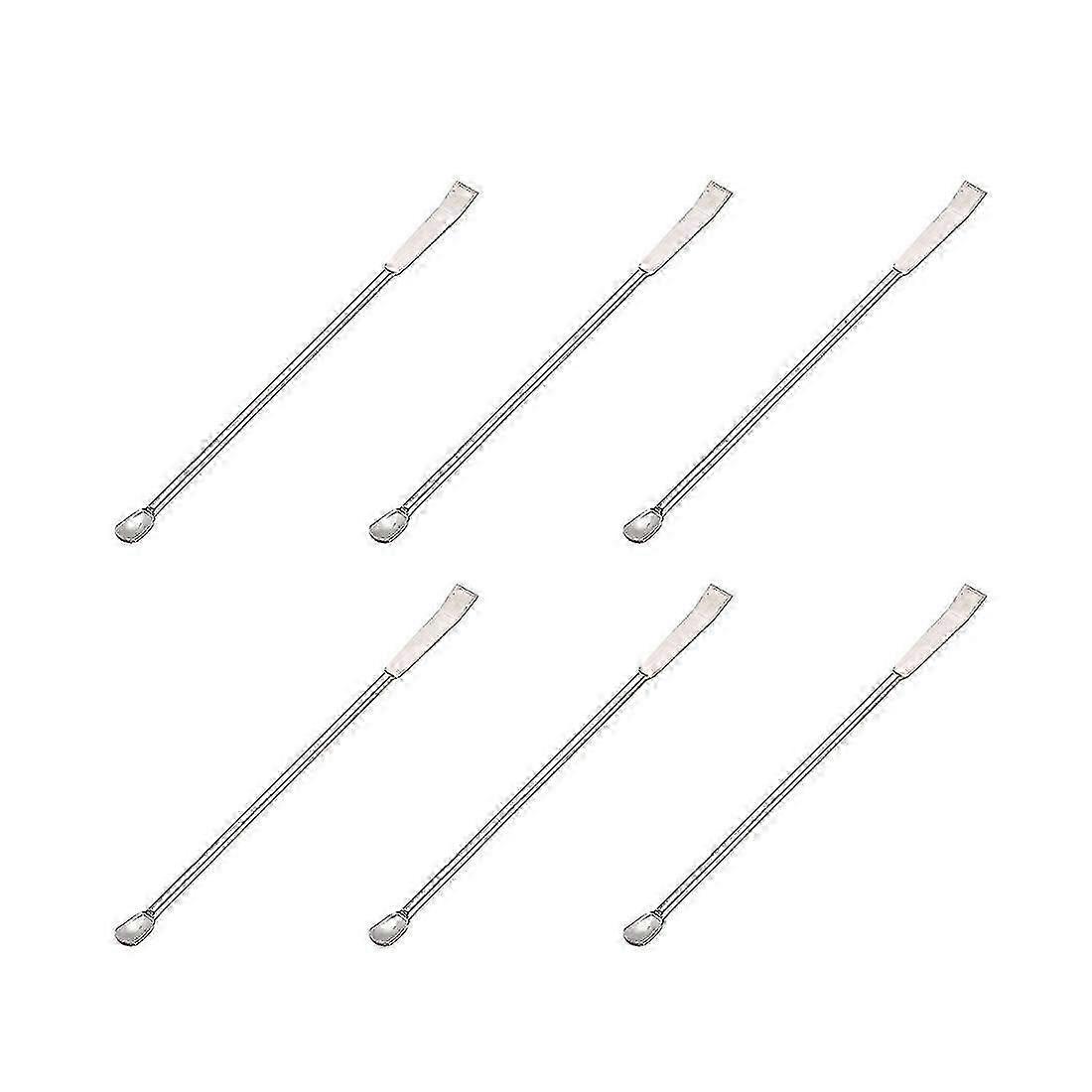Mini cuillère de laboratoire 6 pcs en acier inoxydable réactif d’échantillonnage de laboratoire cuillère à double tête 125mm