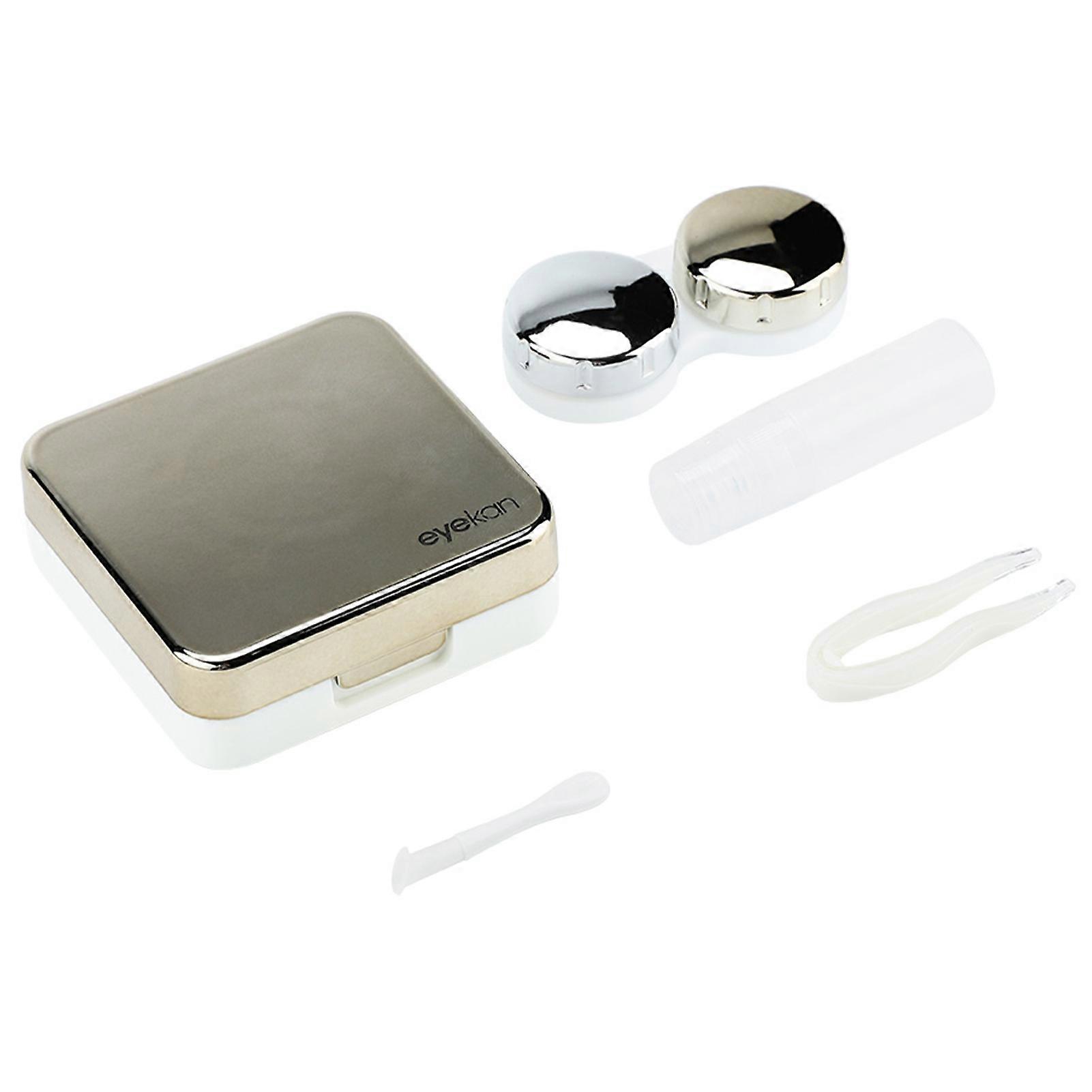 Contact lens case with reflective cover, cute travel kit